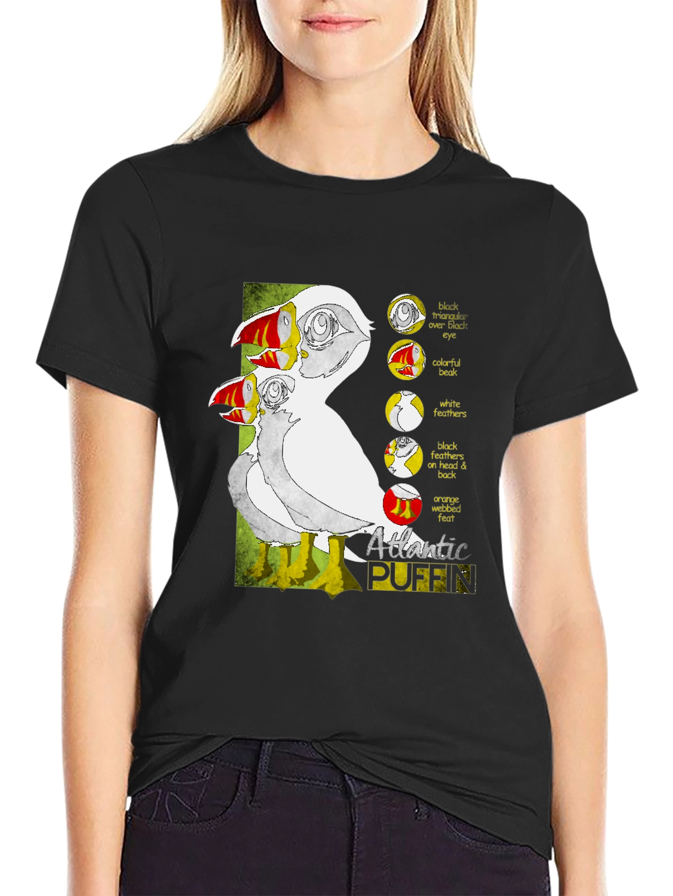 Atlantic Puffin Graphic Tee - Black