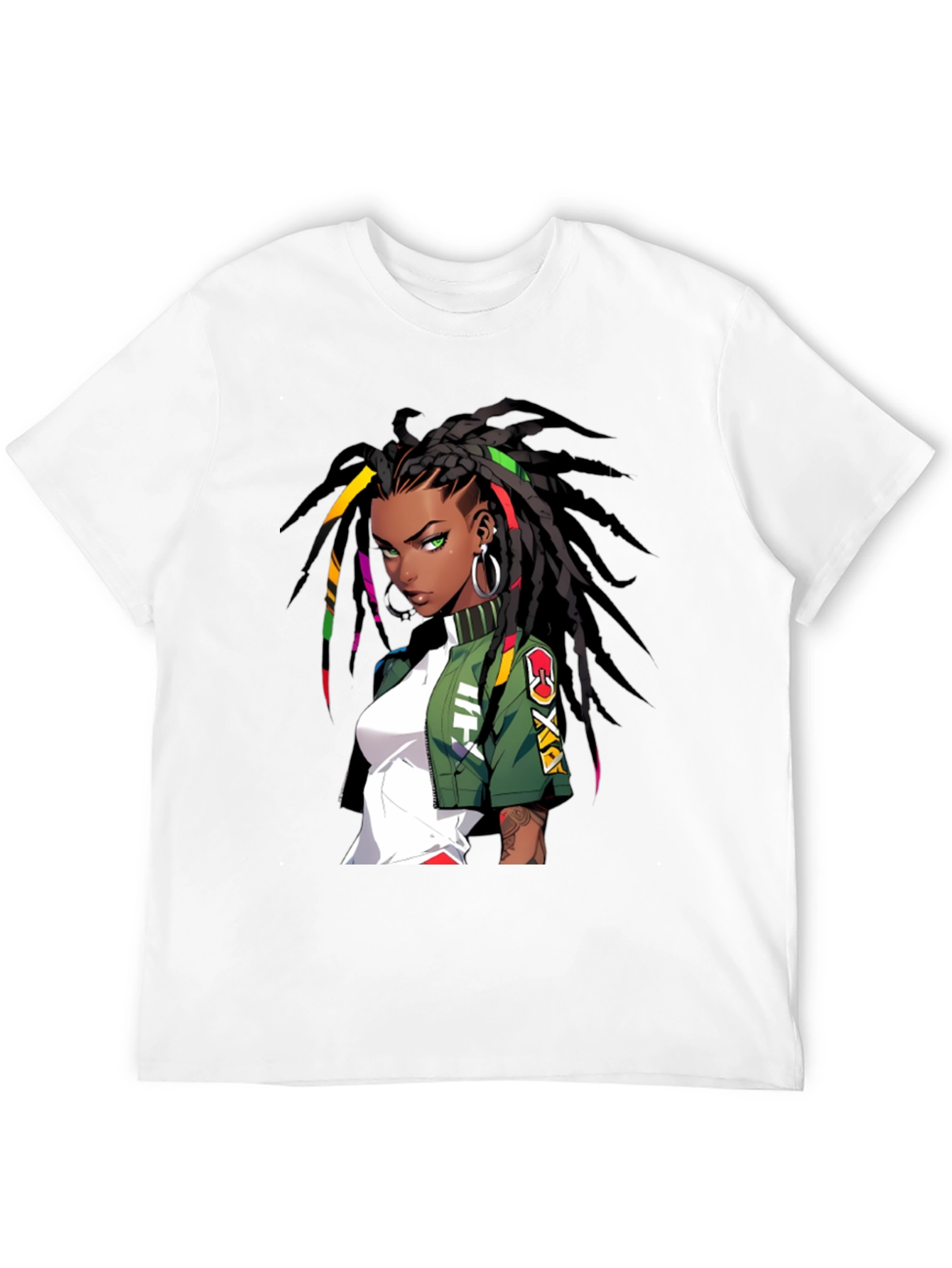 Anime Girl Graphic Print Black T-Shirt