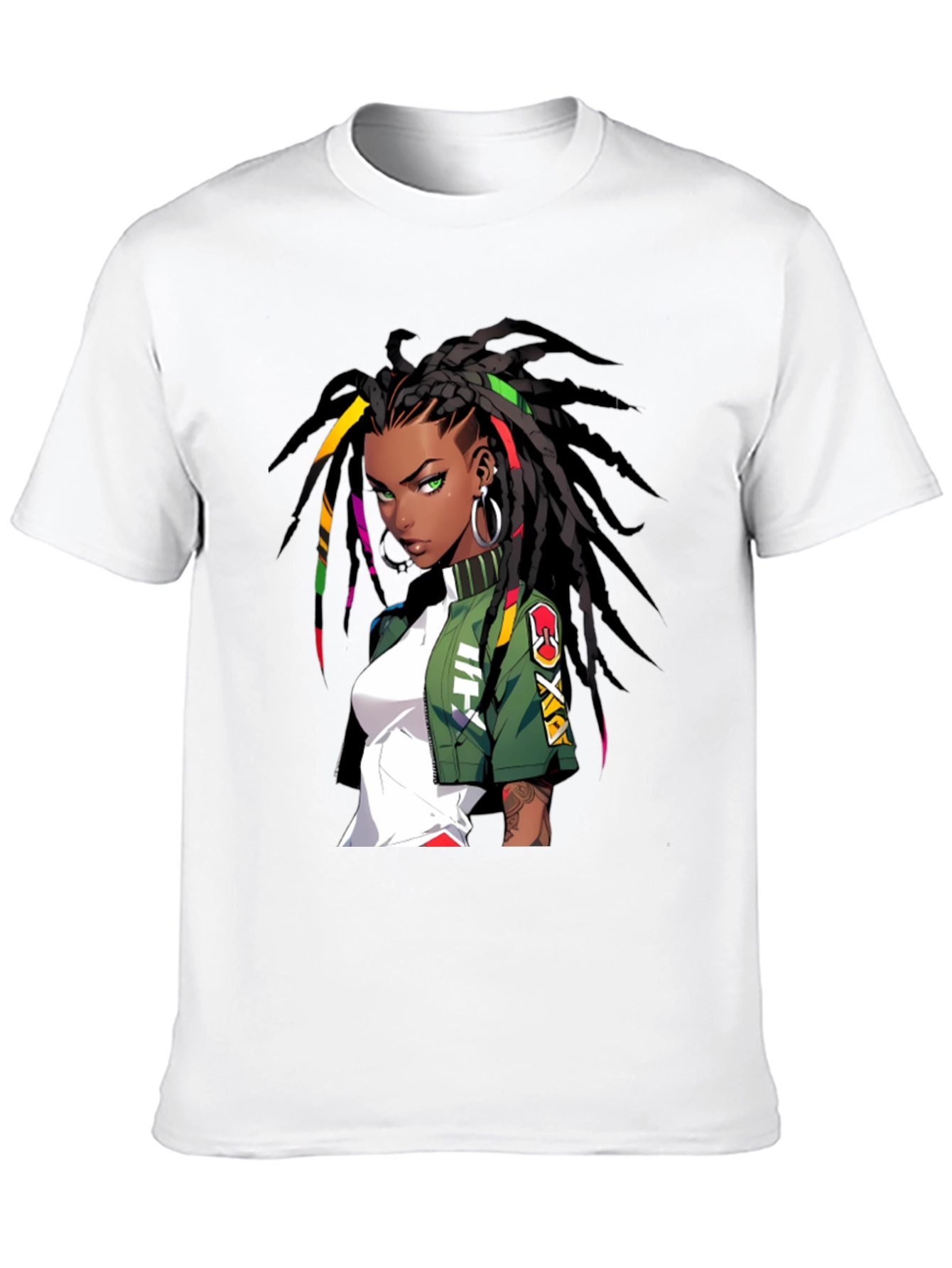 Anime Girl Graphic Print Black T-Shirt