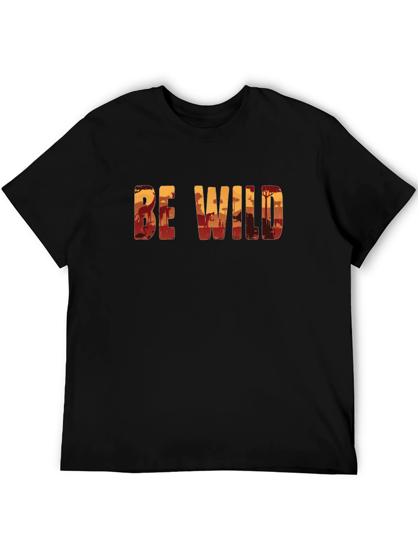 Be Wild Safari Graphic Black T-Shirt