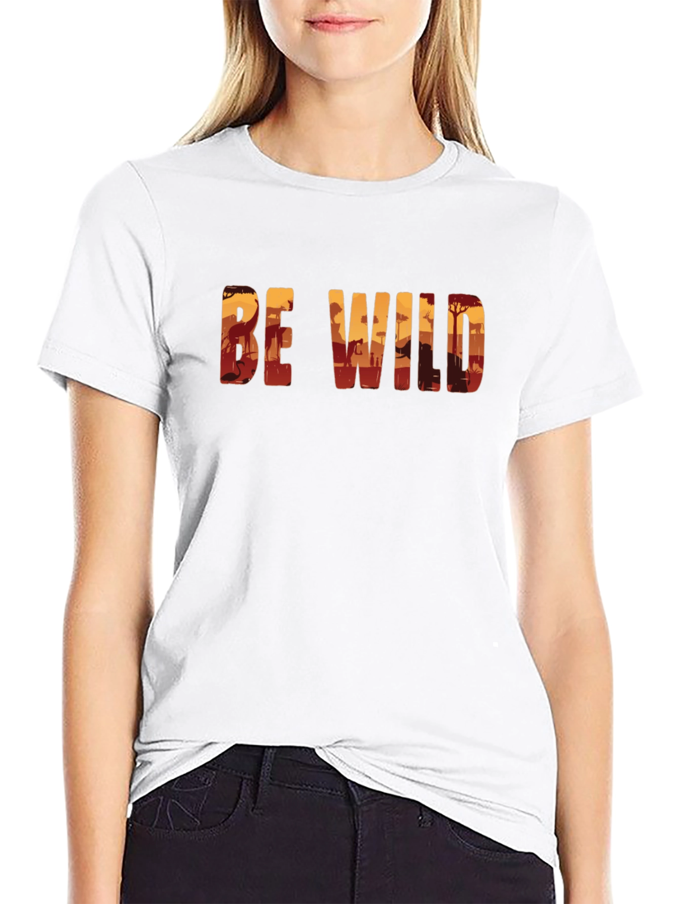 Be Wild Safari Graphic Black T-Shirt