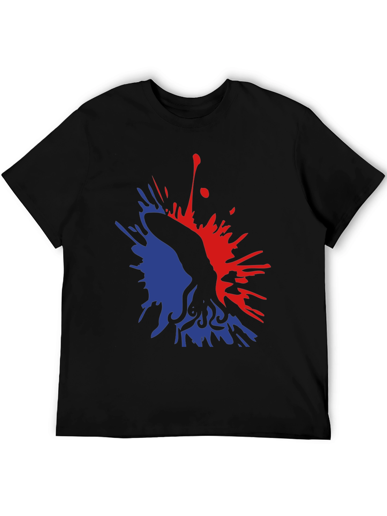 Abstract Octopus Ink Splatter Graphic Tee - Black