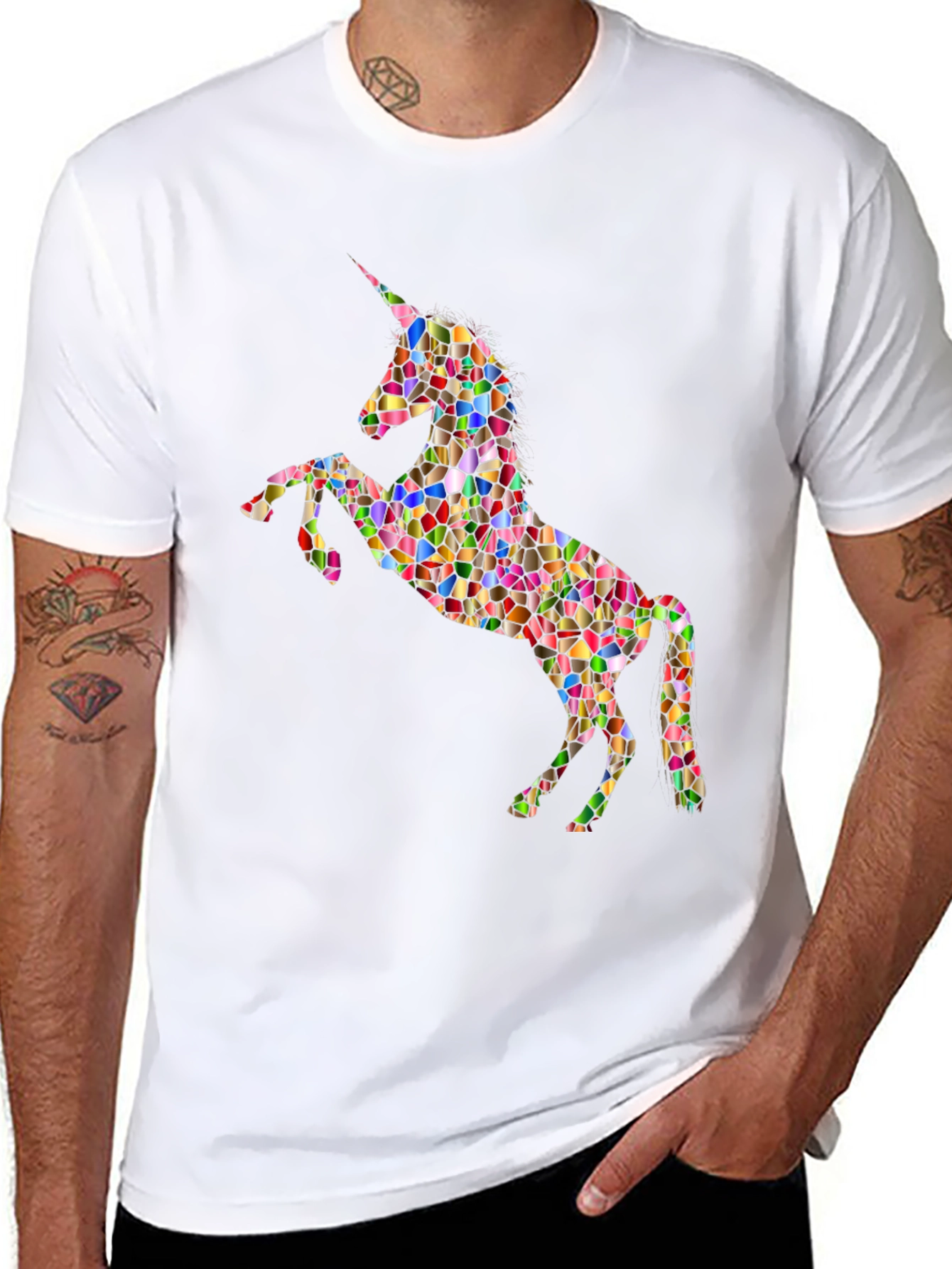 Mosaic Unicorn Graphic T-Shirt