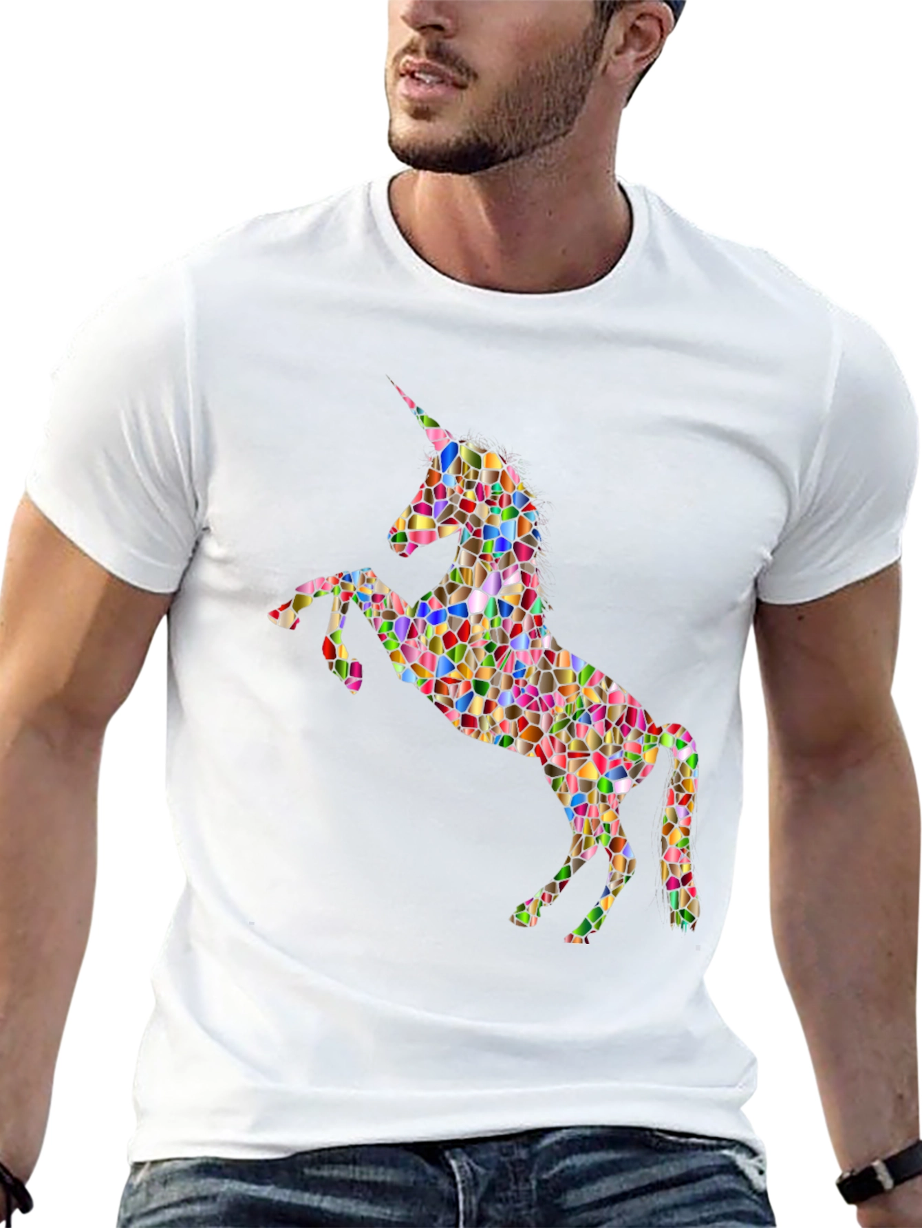 Mosaic Unicorn Graphic T-Shirt