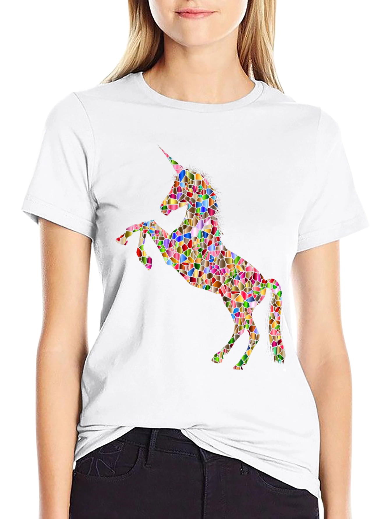 Mosaic Unicorn Graphic T-Shirt