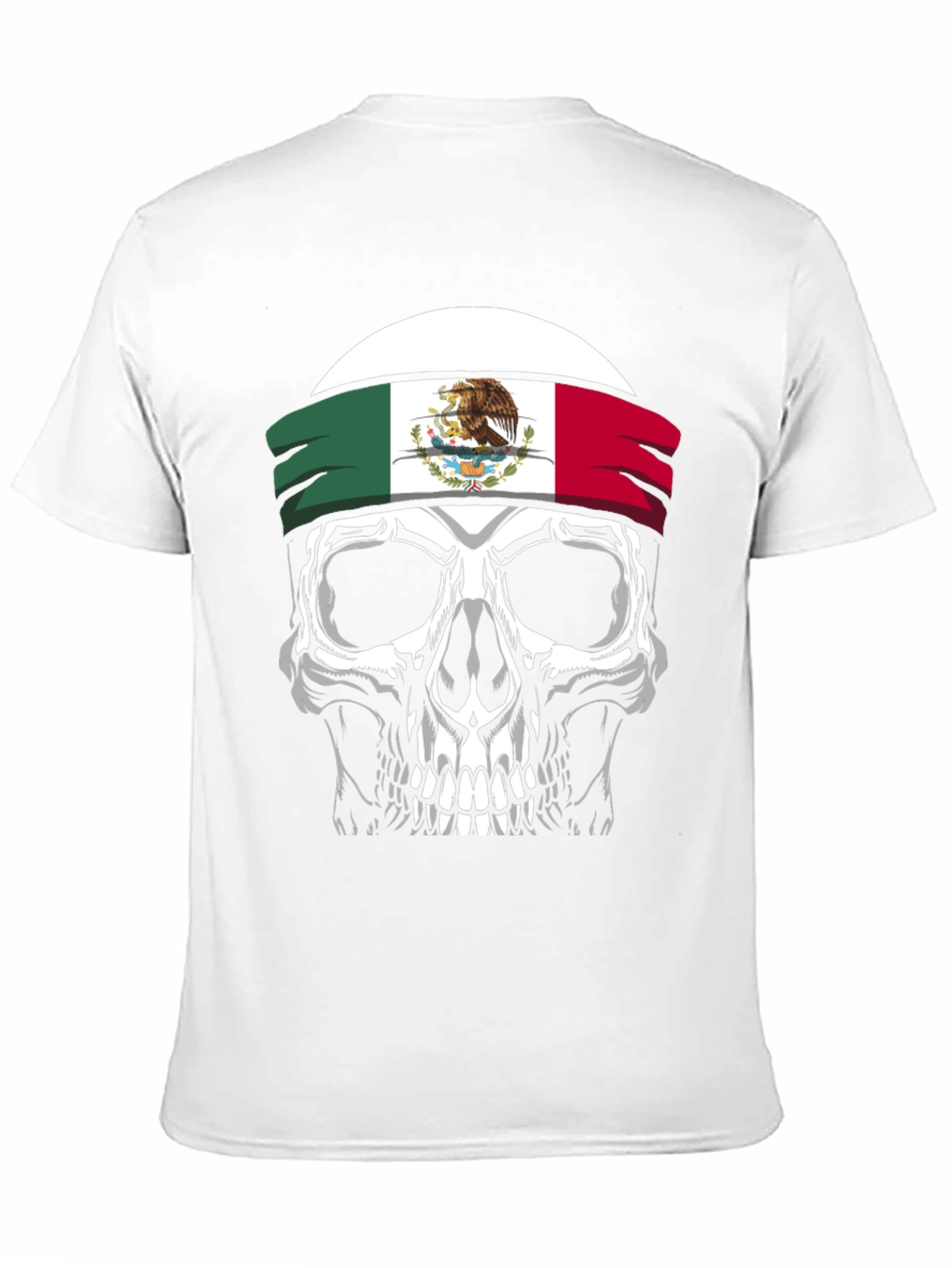 Mexican Flag Skull Graphic T-Shirt - Black