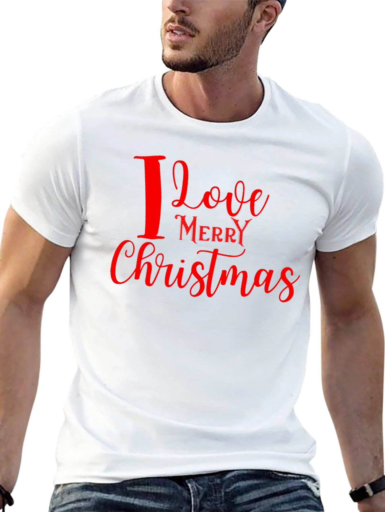 I Love Merry Christmas Graphic Tee