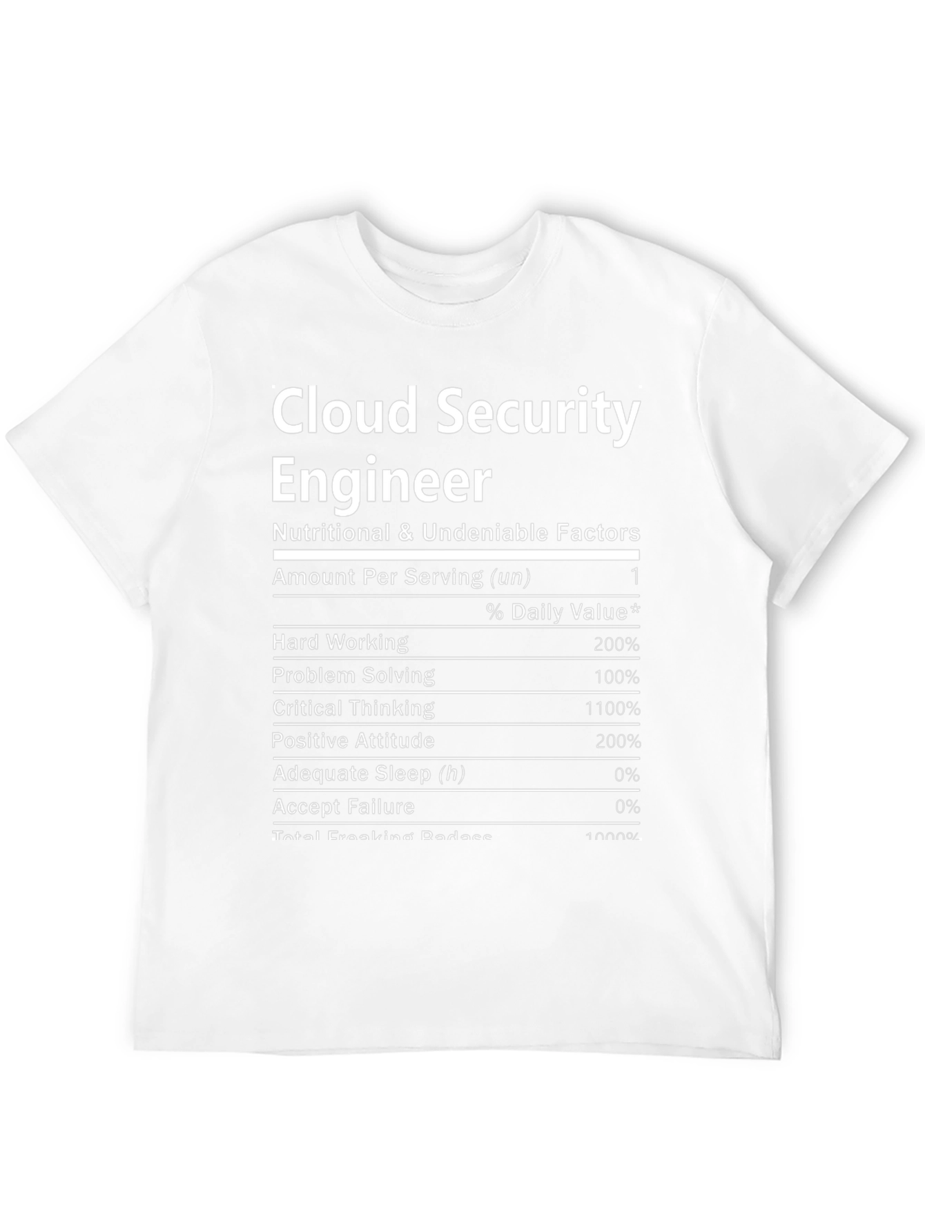 Cloud Security Engineer Nutrition Facts T-Shirt