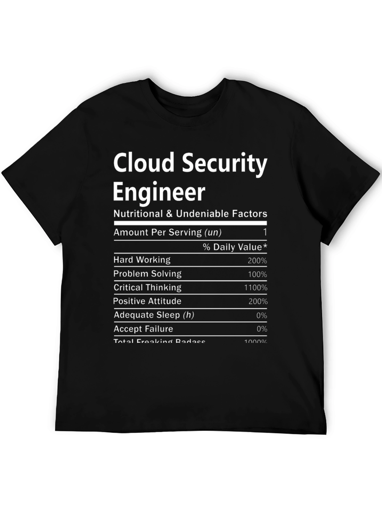 Cloud Security Engineer Nutrition Facts T-Shirt