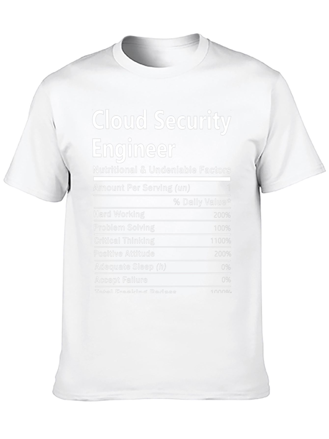 Cloud Security Engineer Nutrition Facts T-Shirt