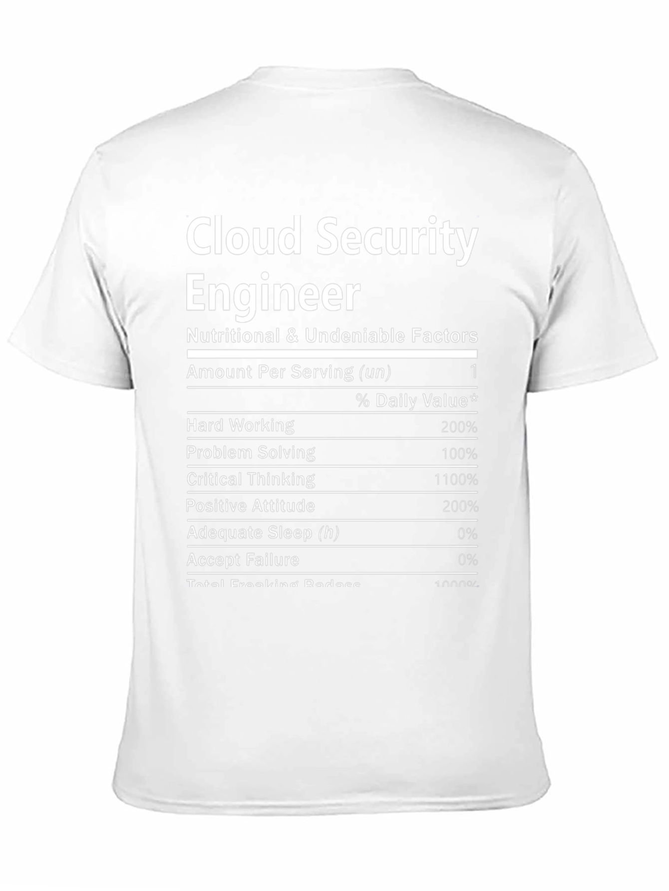 Cloud Security Engineer Nutrition Facts T-Shirt