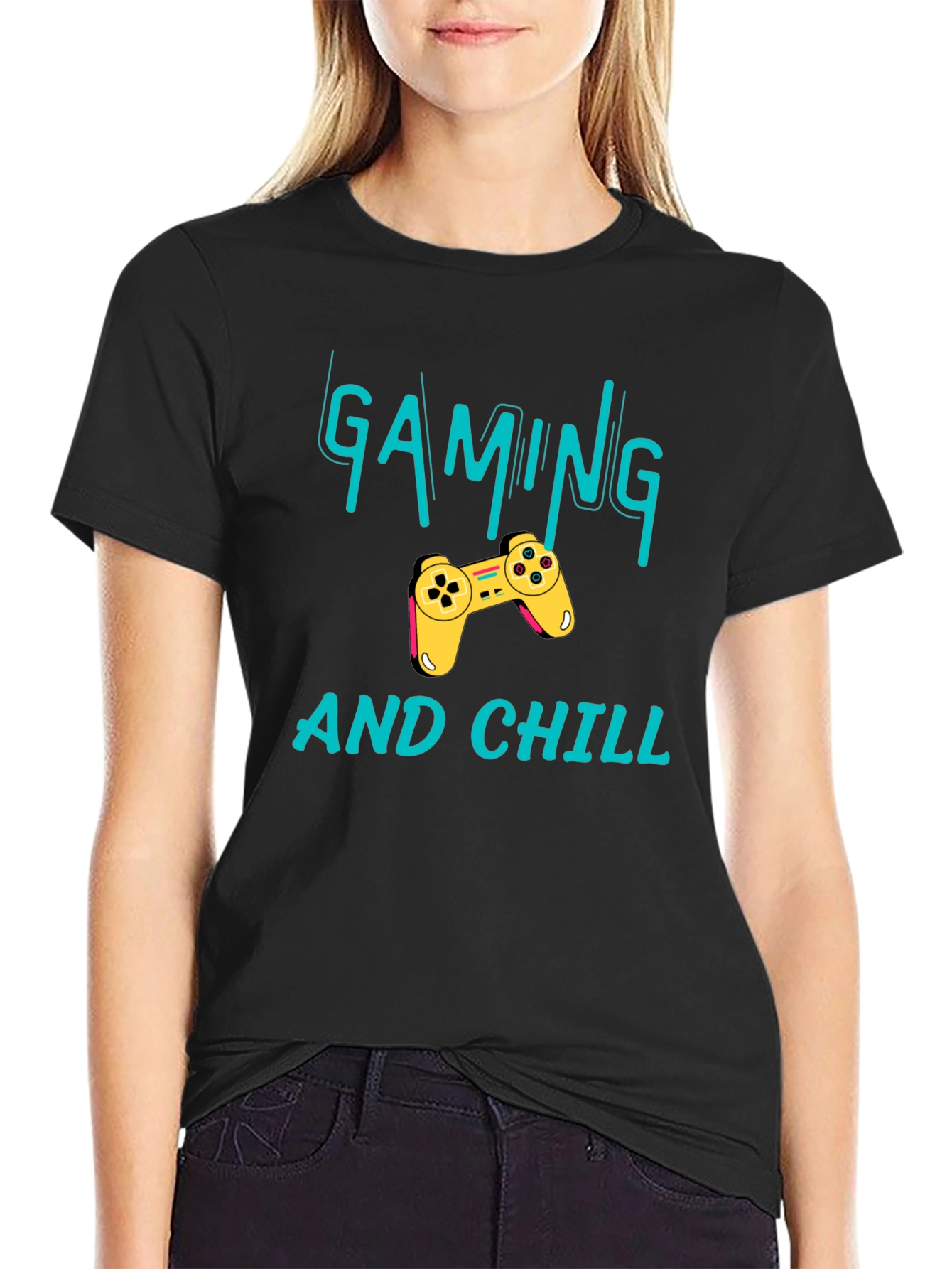 Gaming and Chill Black T-Shirt - Gamer Apparel