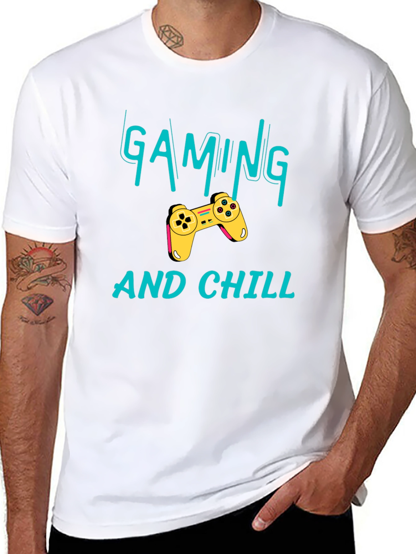 Gaming and Chill Black T-Shirt - Gamer Apparel