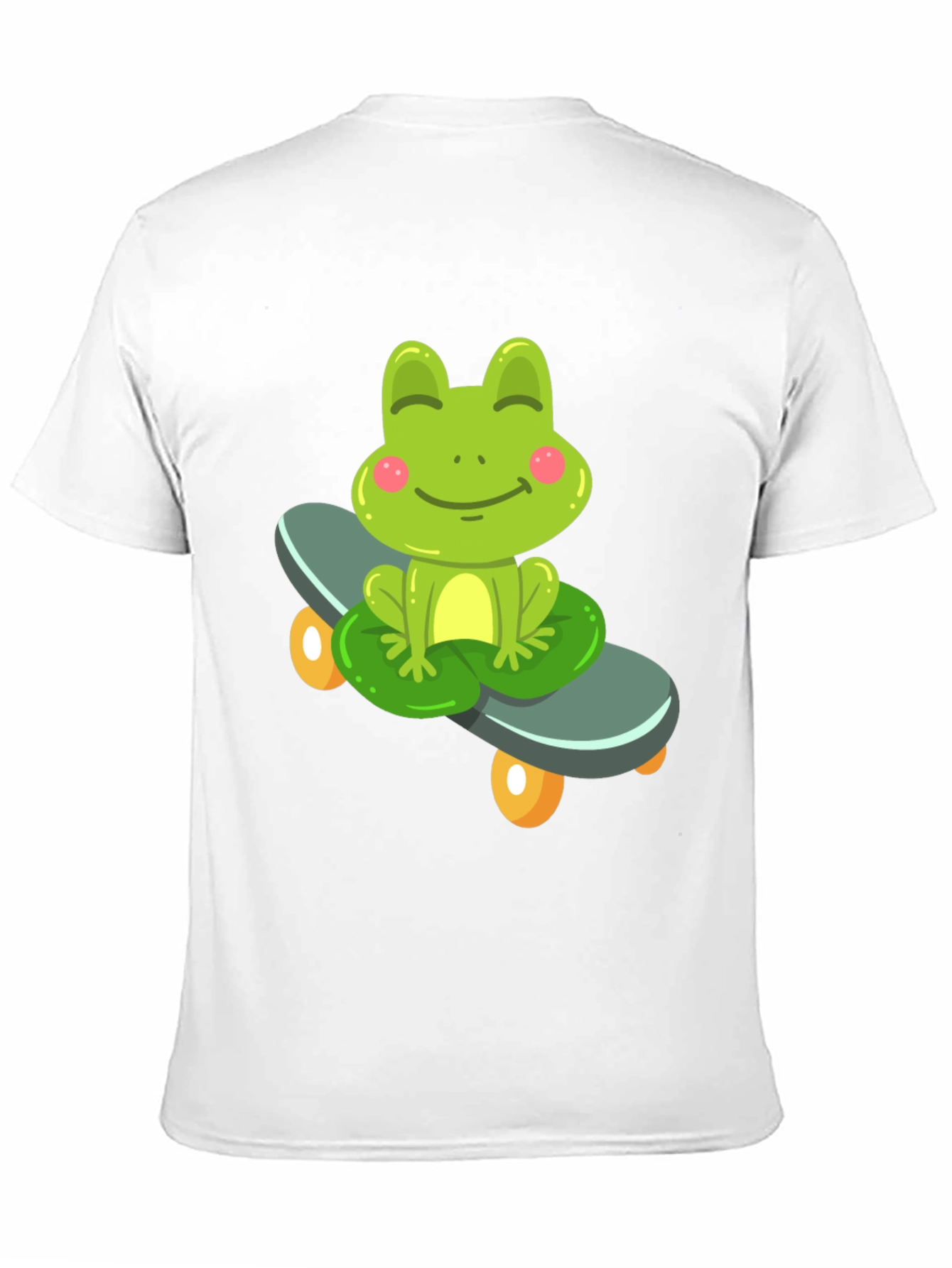 Cute Frog on Skateboard Black T-Shirt