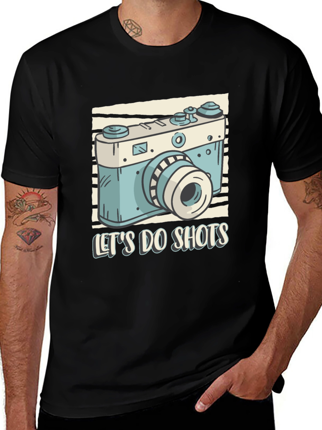 Lets Do Shots Camera Graphic T-Shirt