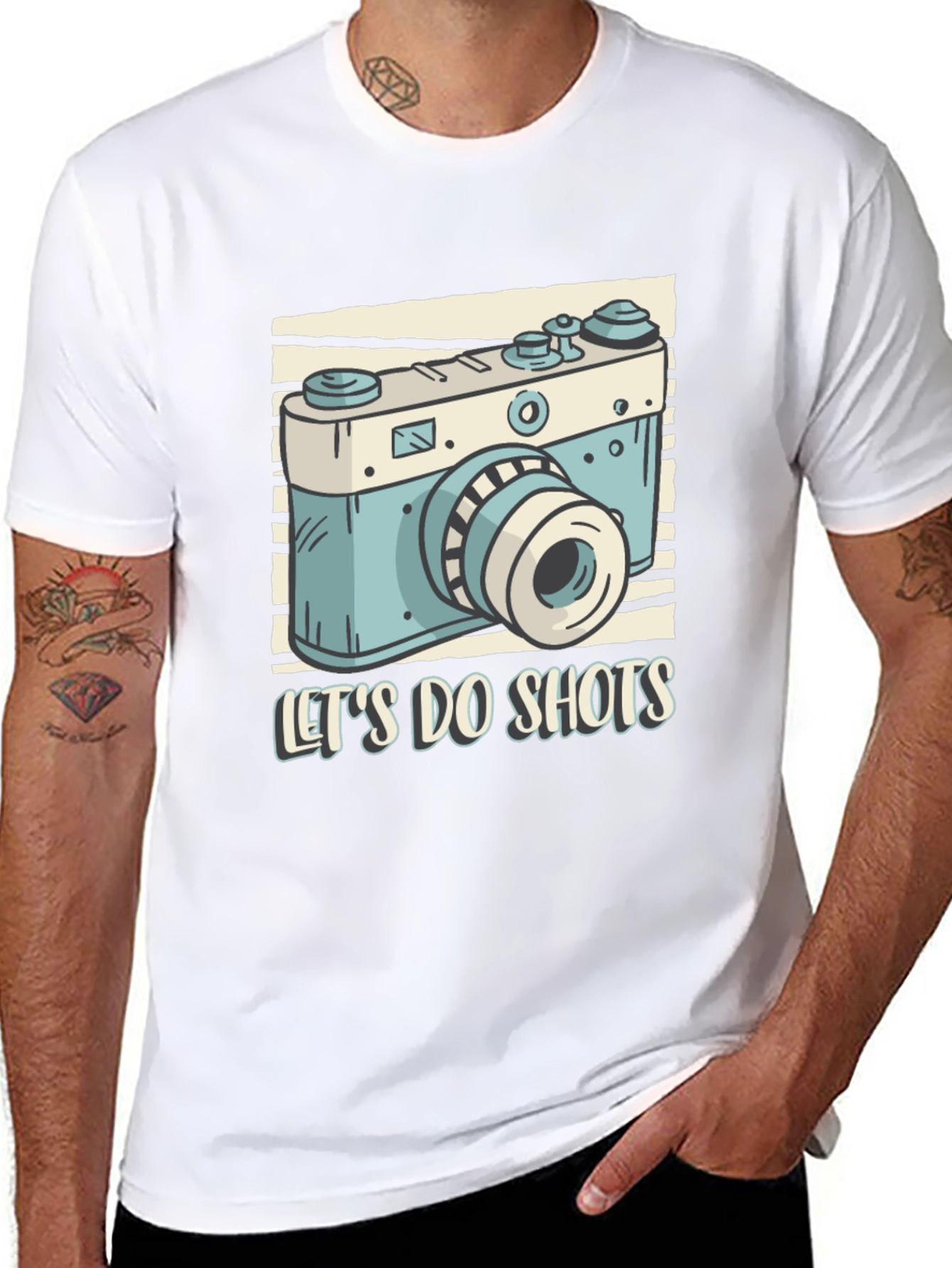 Lets Do Shots Camera Graphic T-Shirt