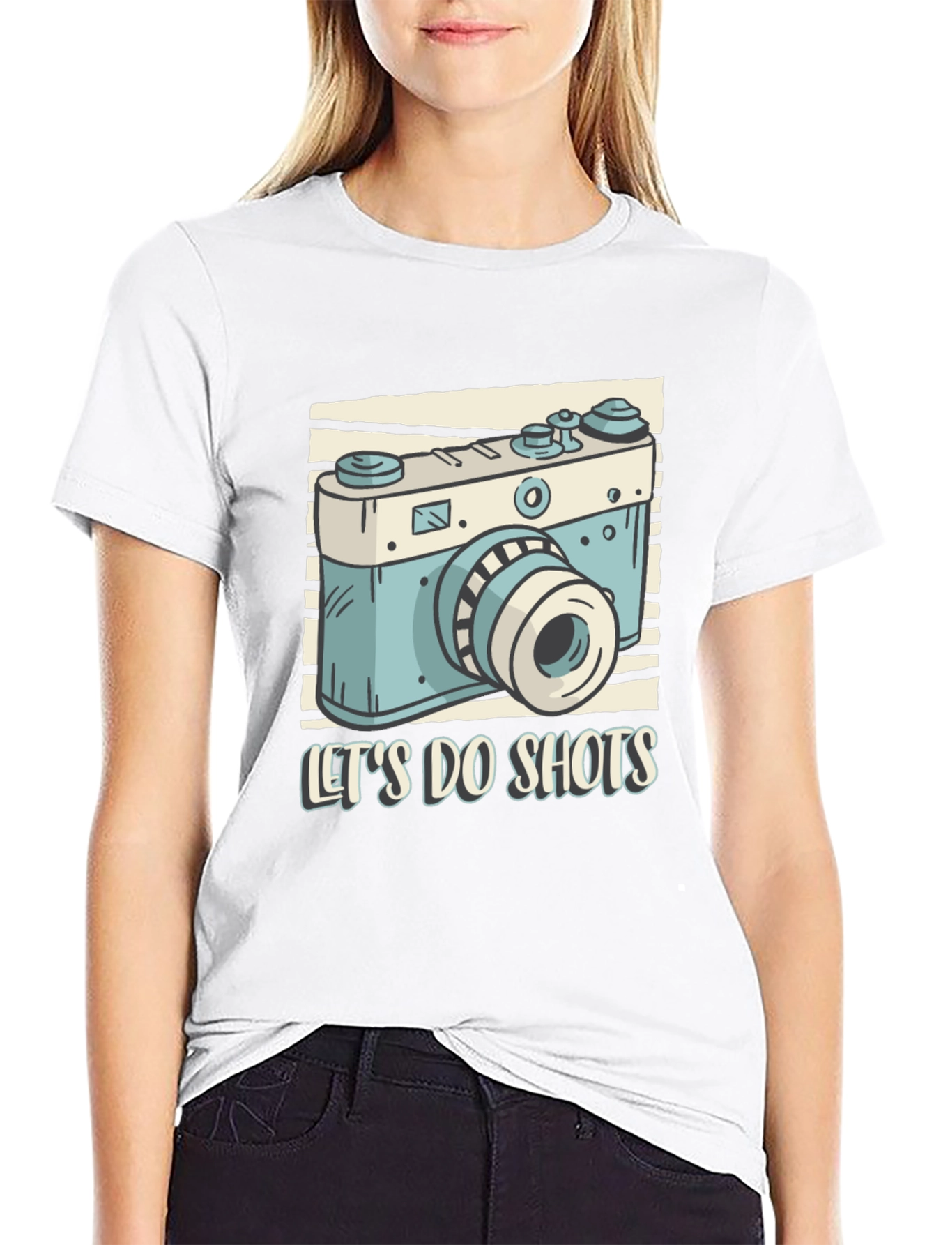 Lets Do Shots Camera Graphic T-Shirt