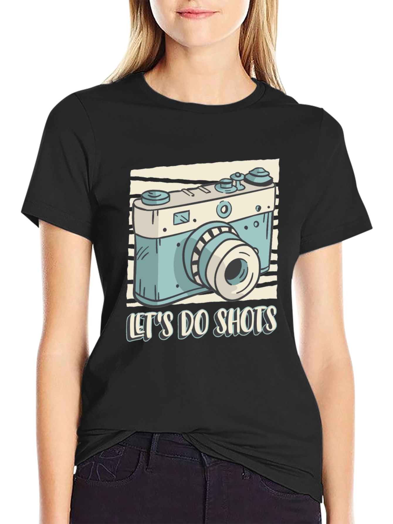 Lets Do Shots Camera Graphic T-Shirt