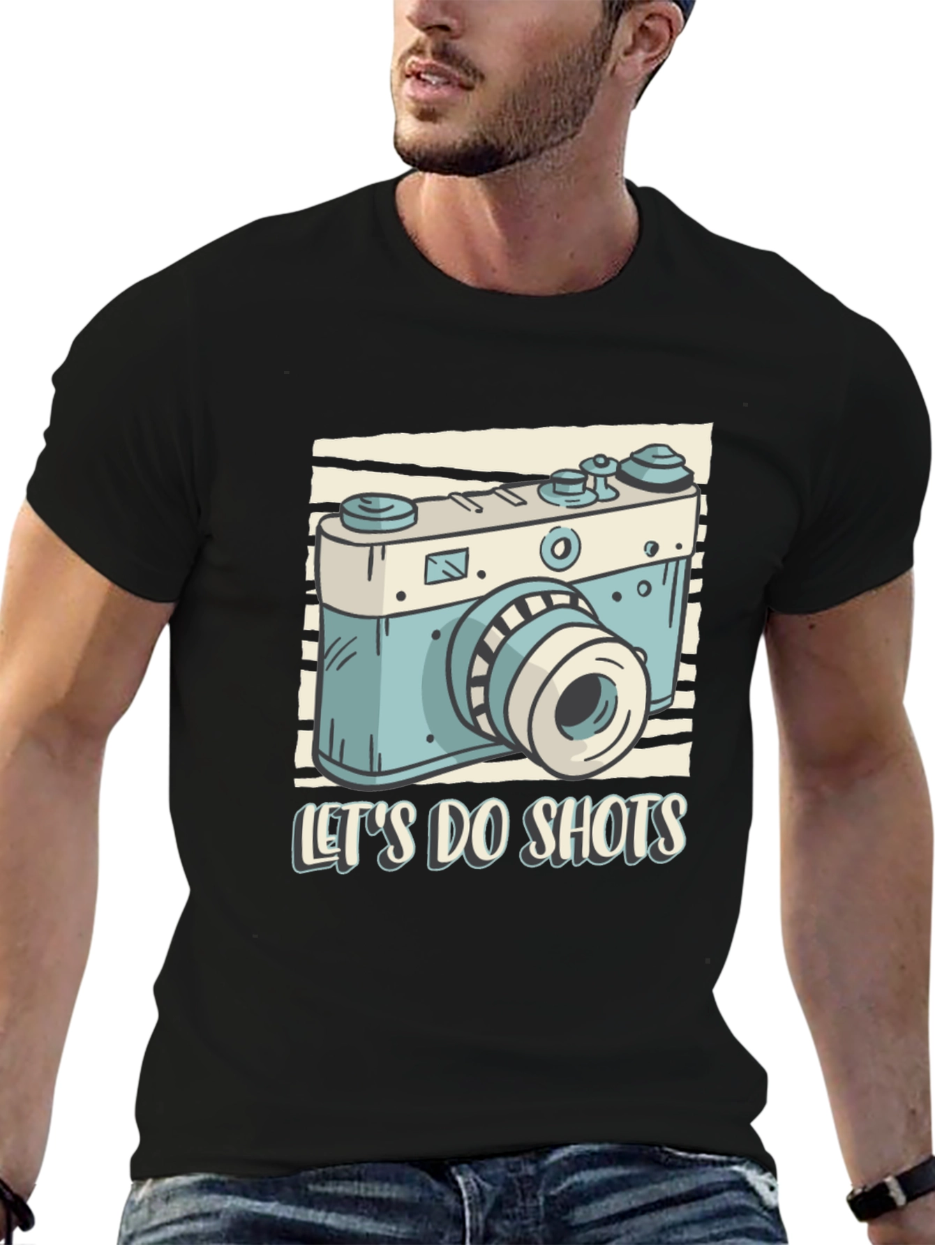 Lets Do Shots Camera Graphic T-Shirt