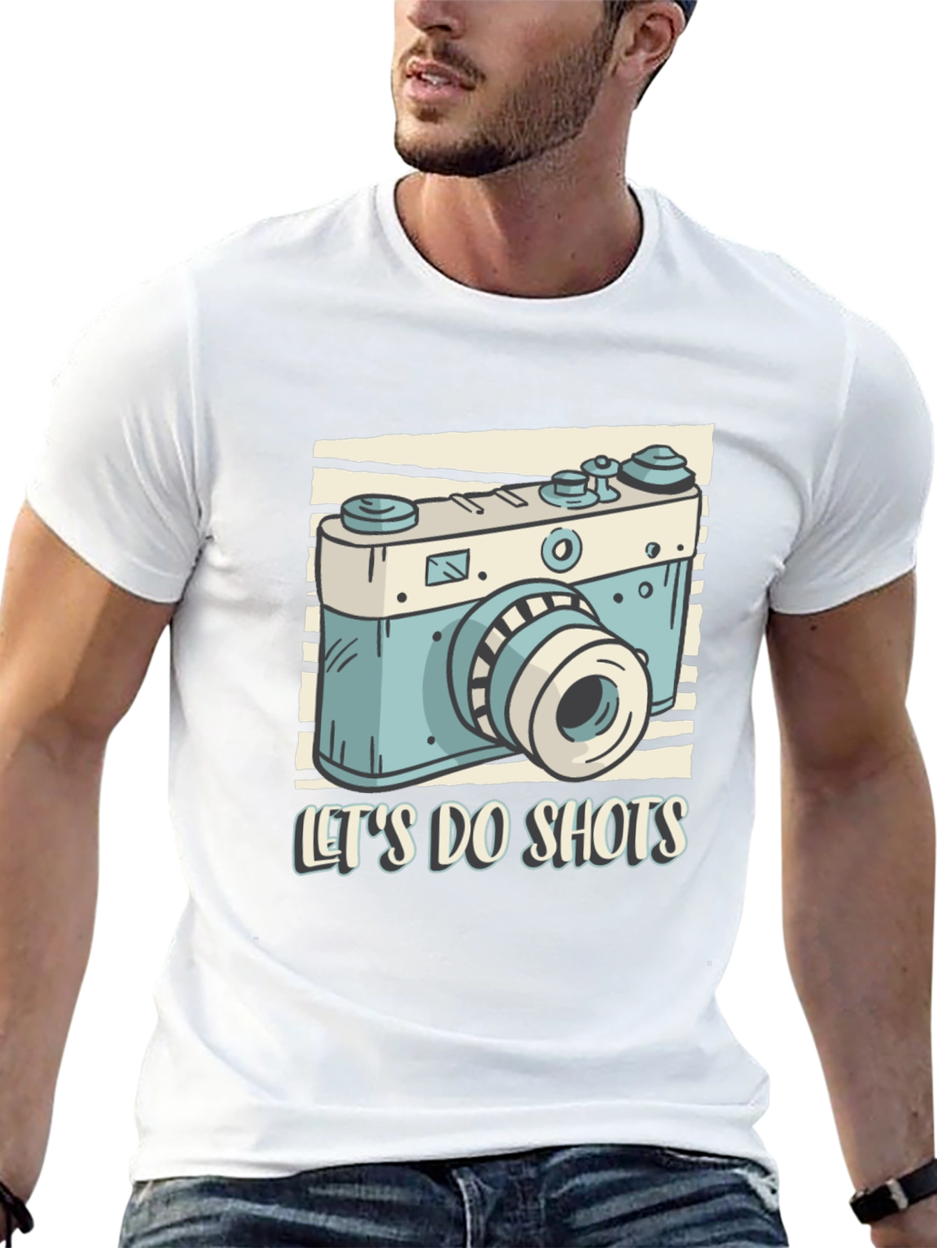 Lets Do Shots Camera Graphic T-Shirt