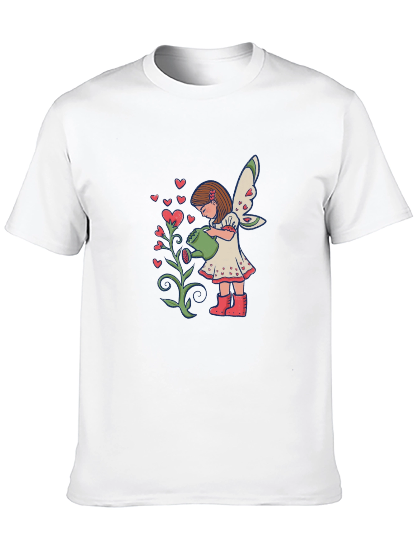Fairy Watering Hearts T-Shirt - Black