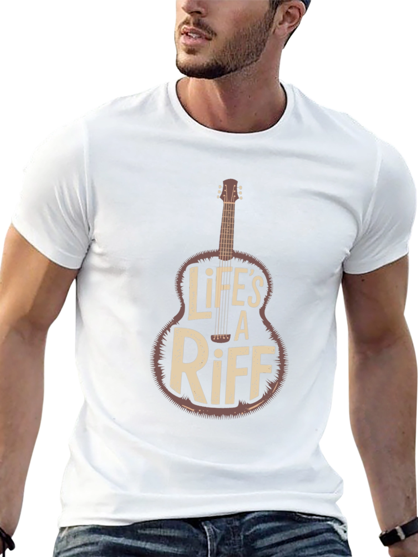 Lifes a Riff Guitar Graphic Tee - Black