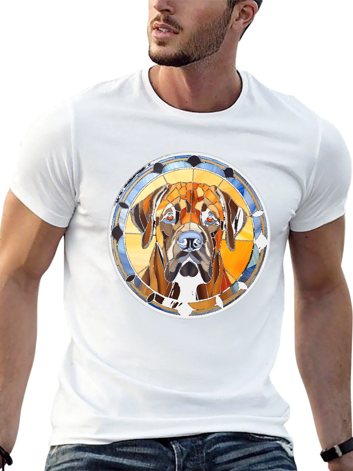 Dog Portrait Graphic Print T-Shirt