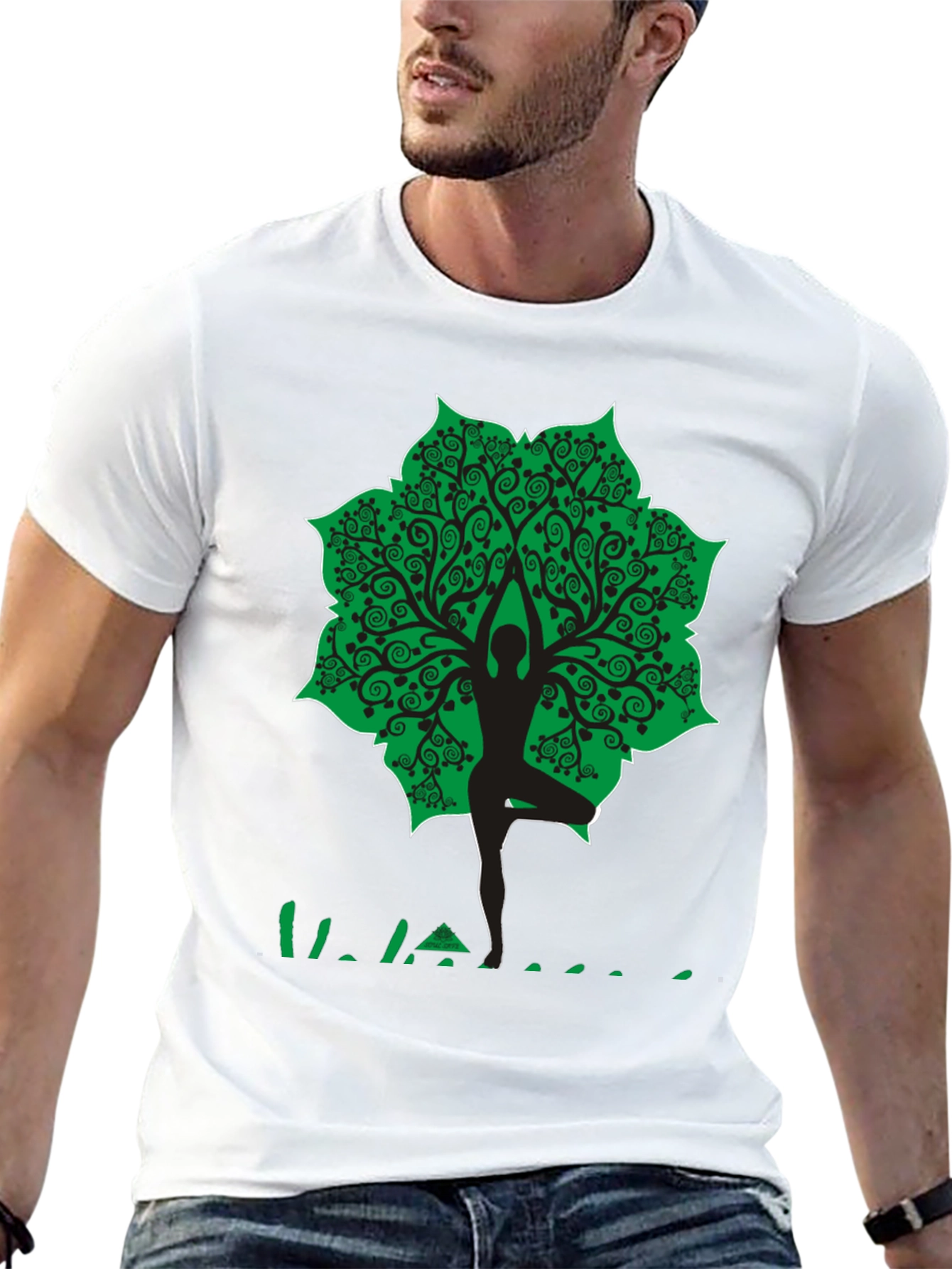 Yoga Tree Pose Graphic T-Shirt - Black