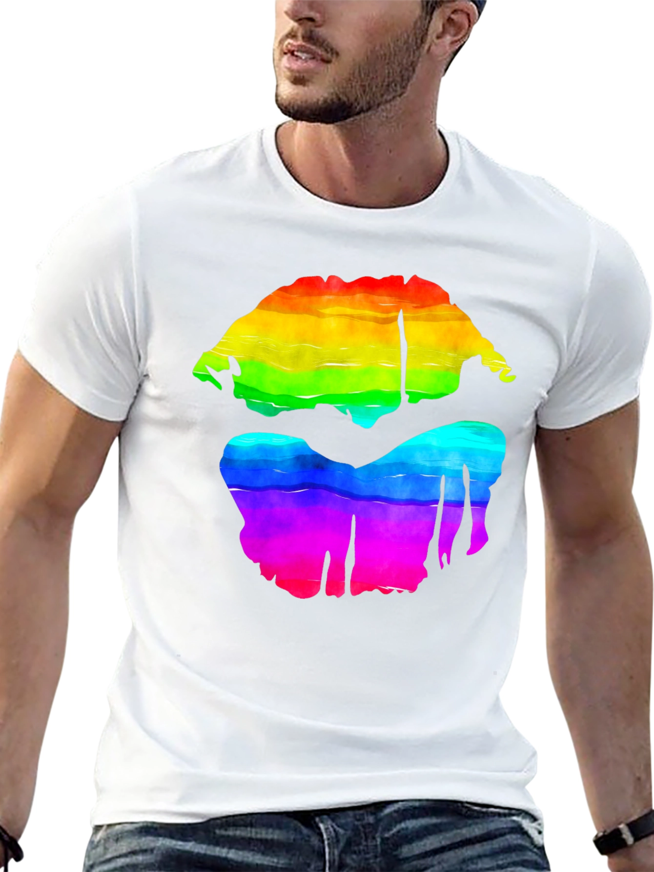 Rainbow Lips Graphic Tee - Bold Pride Shirt