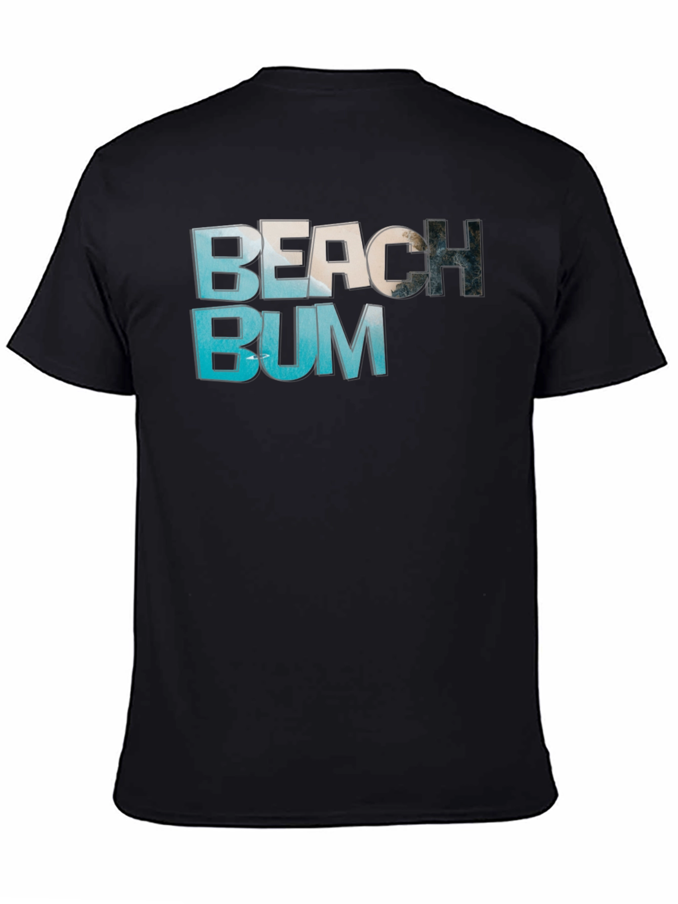 Beach Bum Graphic Tee - Casual Black T-Shirt