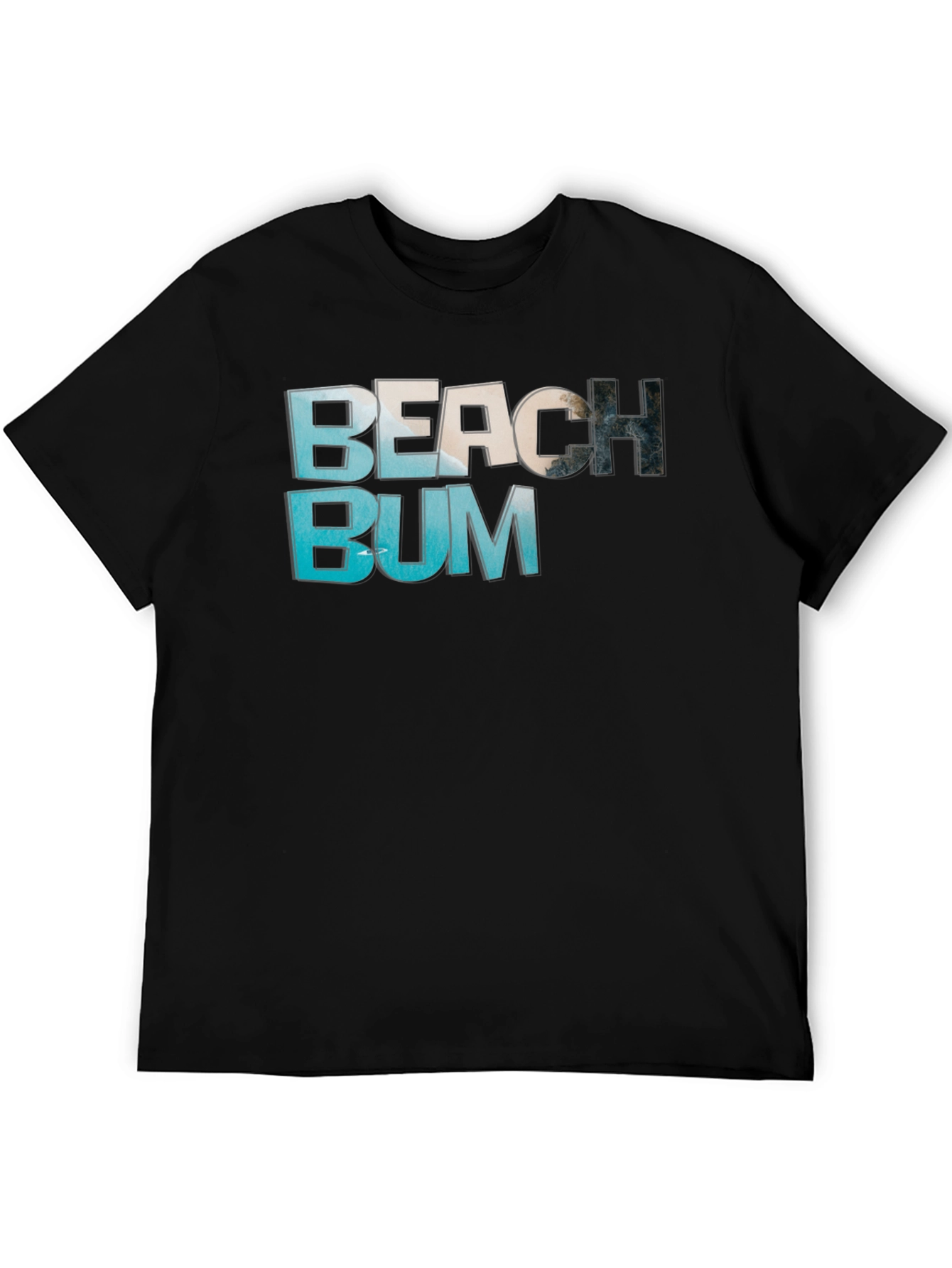 Beach Bum Graphic Tee - Casual Black T-Shirt