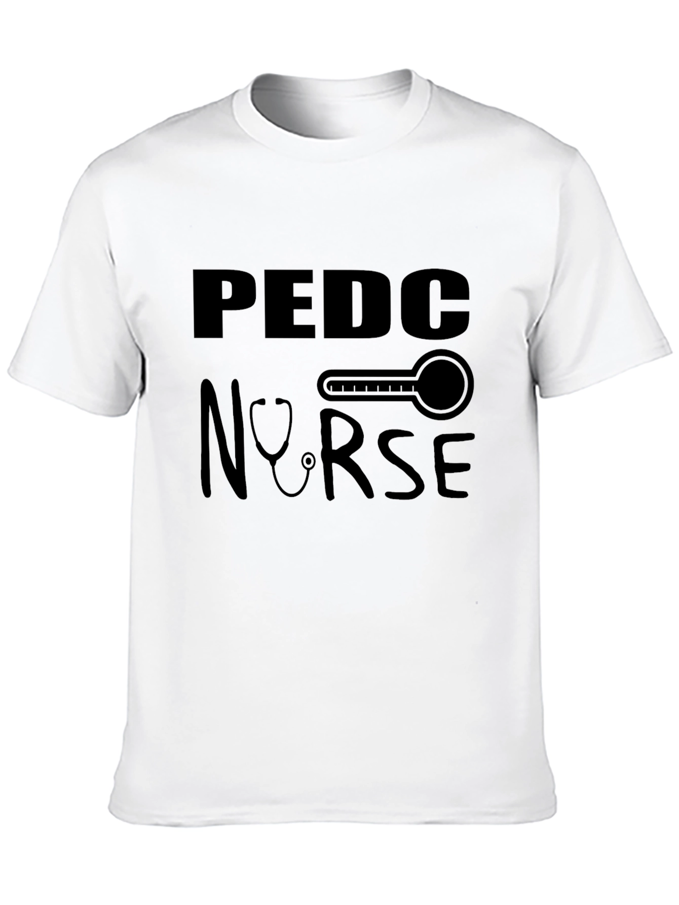 Pediatric Nurse T-Shirt - Medical Thermometer Stethoscope Design