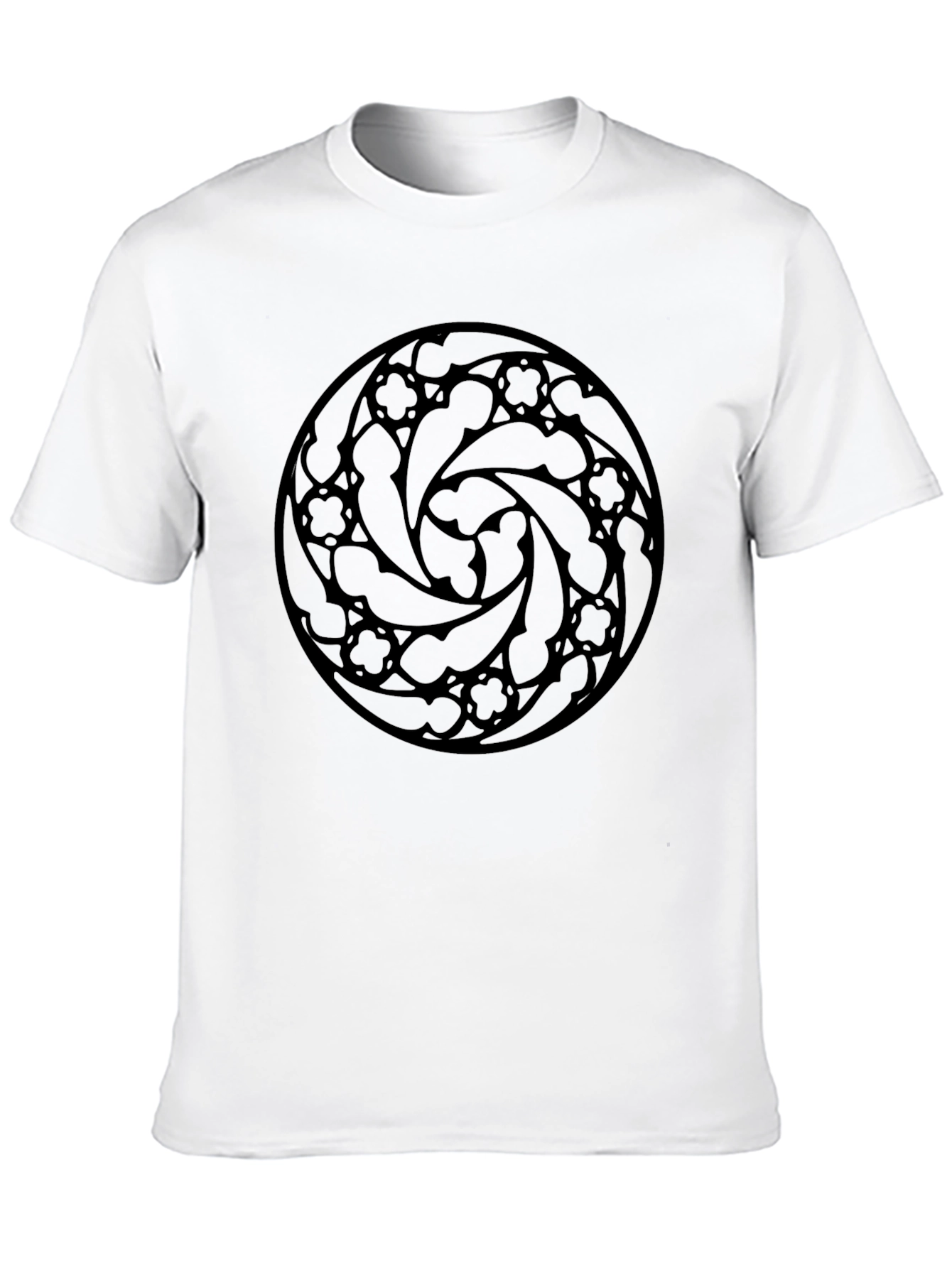 Gothic Rose Window Graphic Tee - Black