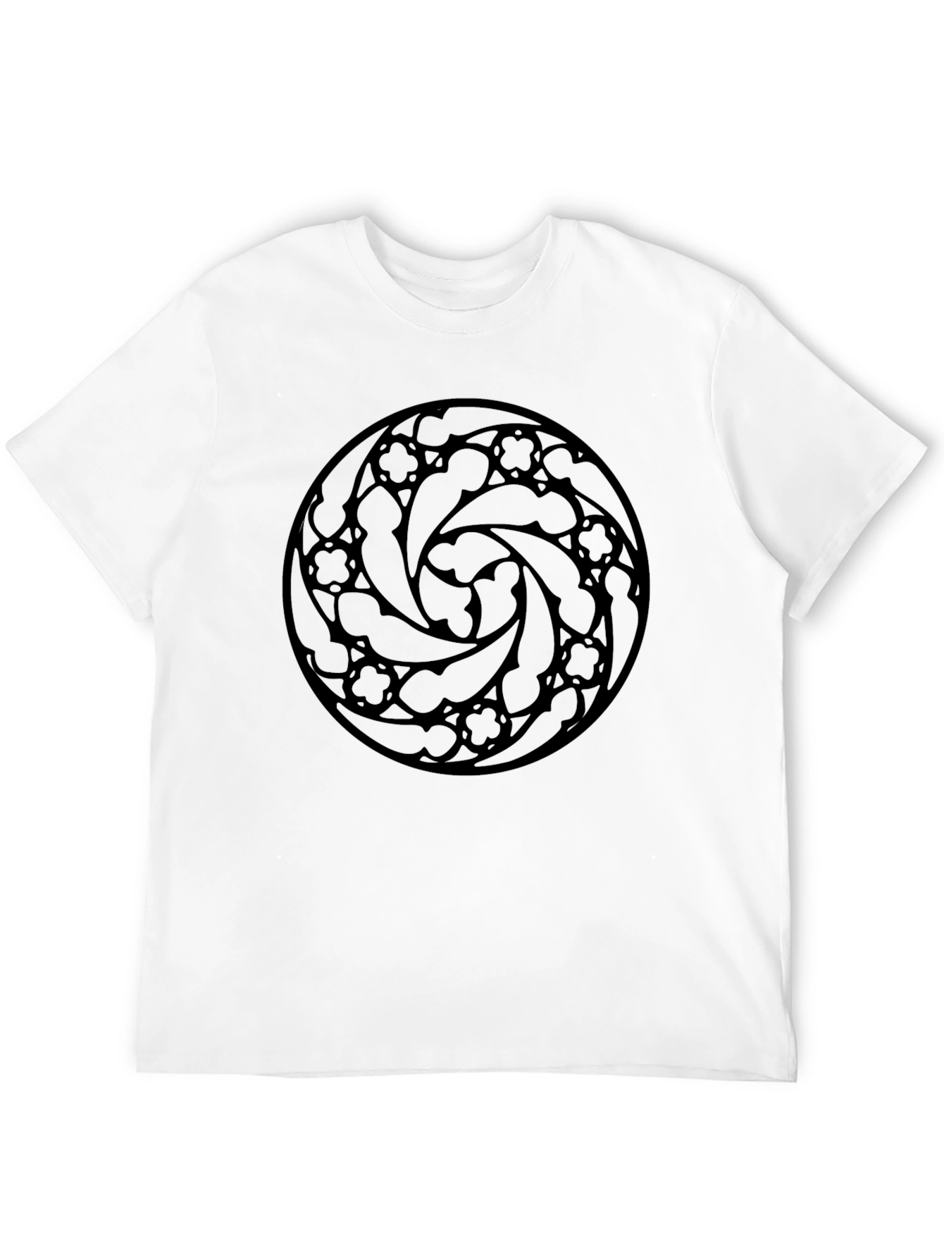 Gothic Rose Window Graphic Tee - Black