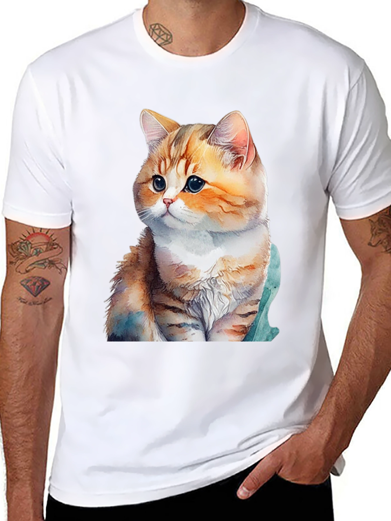 Cute Cat Graphic T-Shirt - Soft Cotton Blend Tee