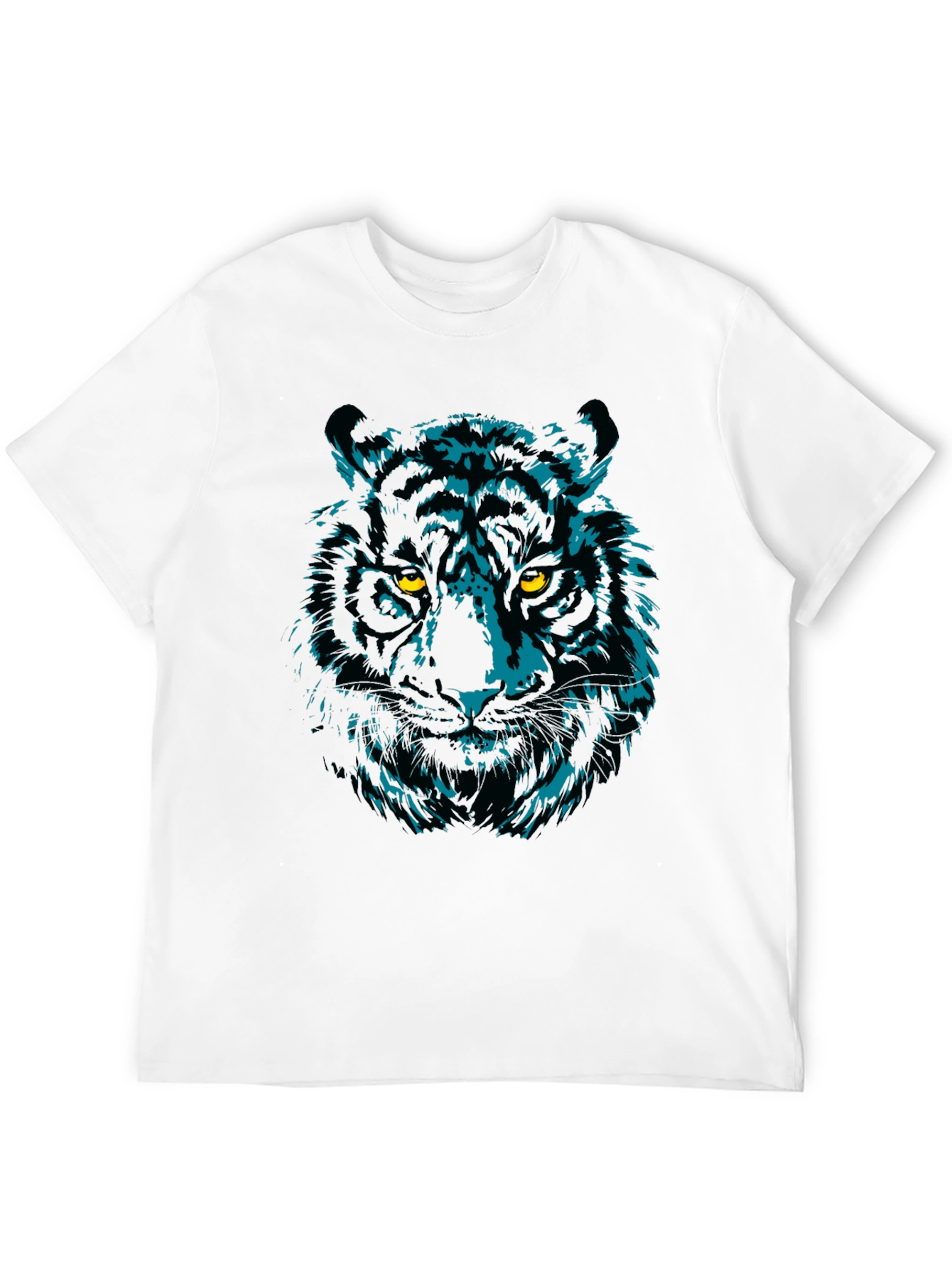 Cool Tiger Graphic Print Black T-Shirt