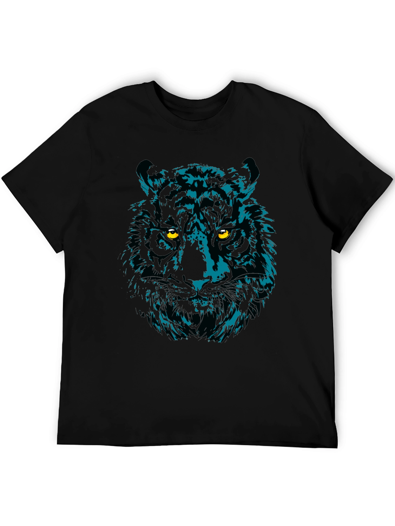 Cool Tiger Graphic Print Black T-Shirt