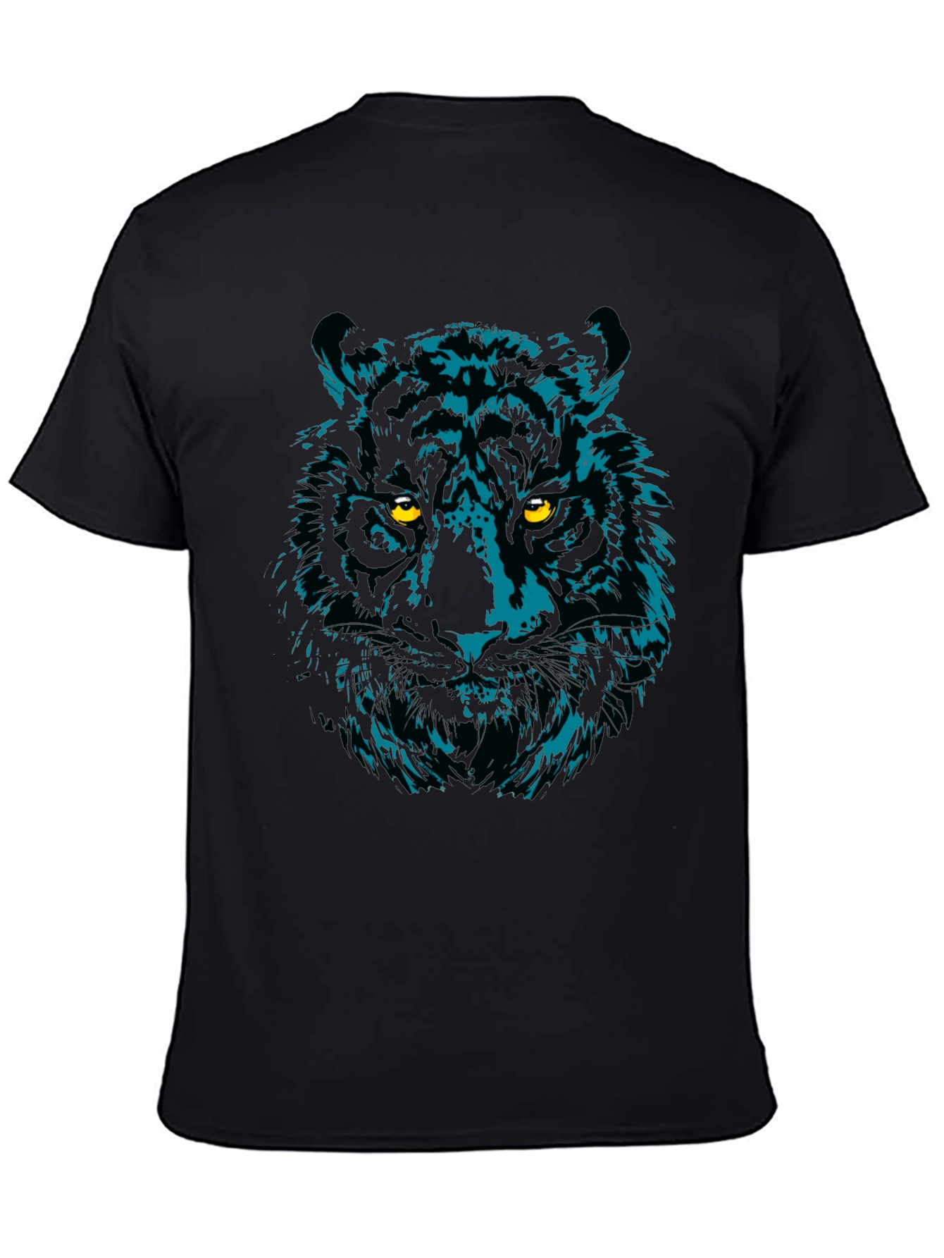 Cool Tiger Graphic Print Black T-Shirt