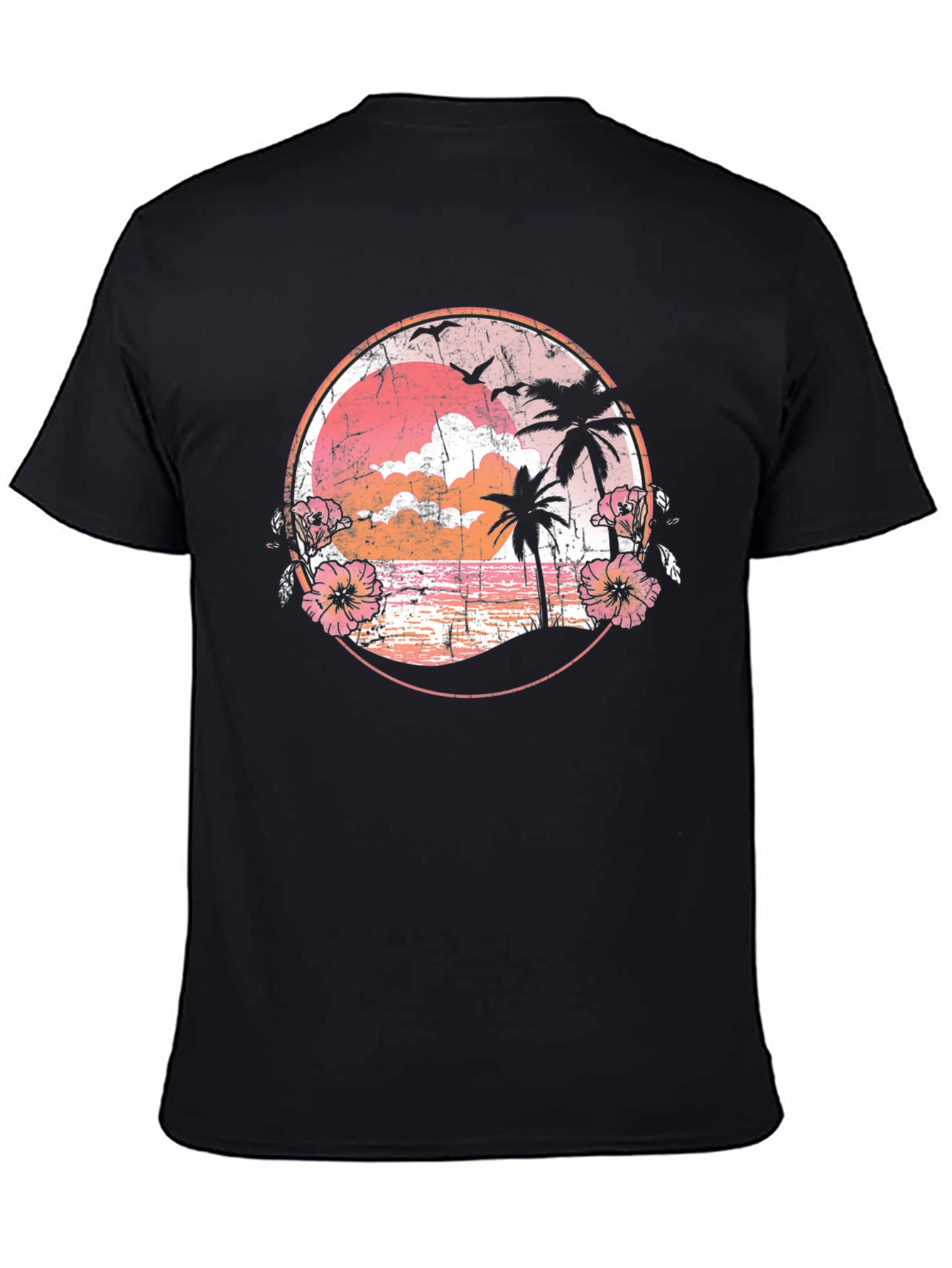 Retro Sunset Palm Tree Graphic Tee