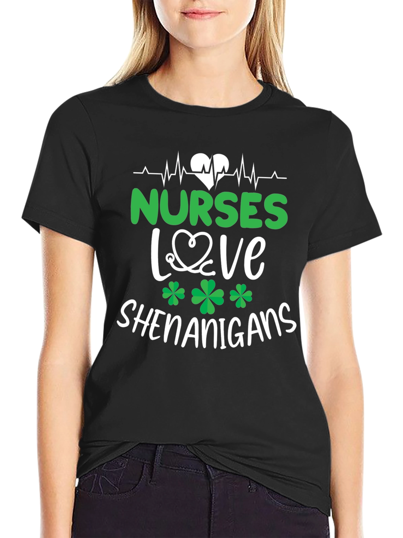 Nurses Love Shenanigans St. Patricks Day Graphic Tee
