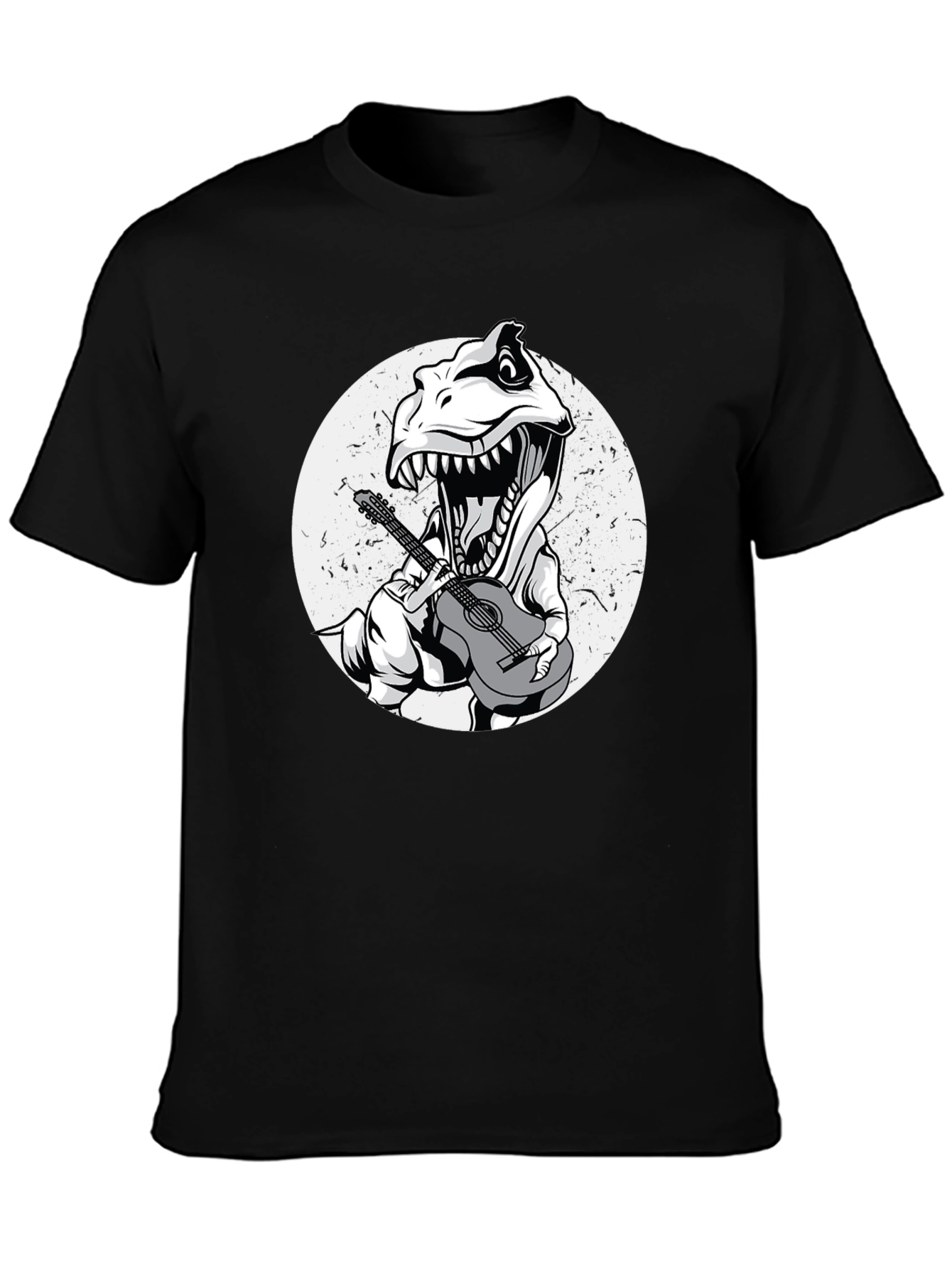 Dino Guitarist Graphic Tee - Black T-Shirt