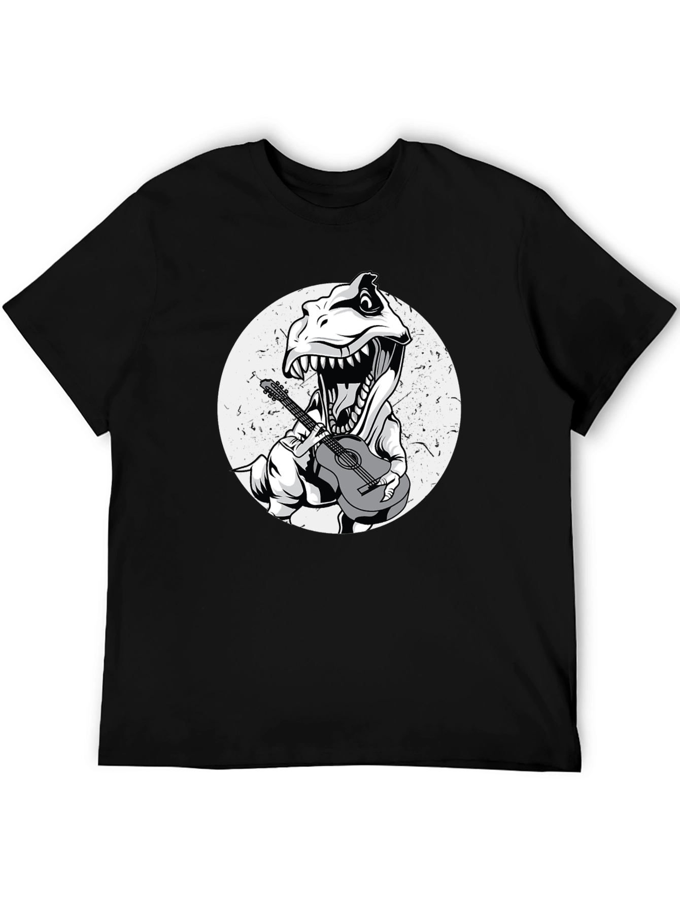 Dino Guitarist Graphic Tee - Black T-Shirt