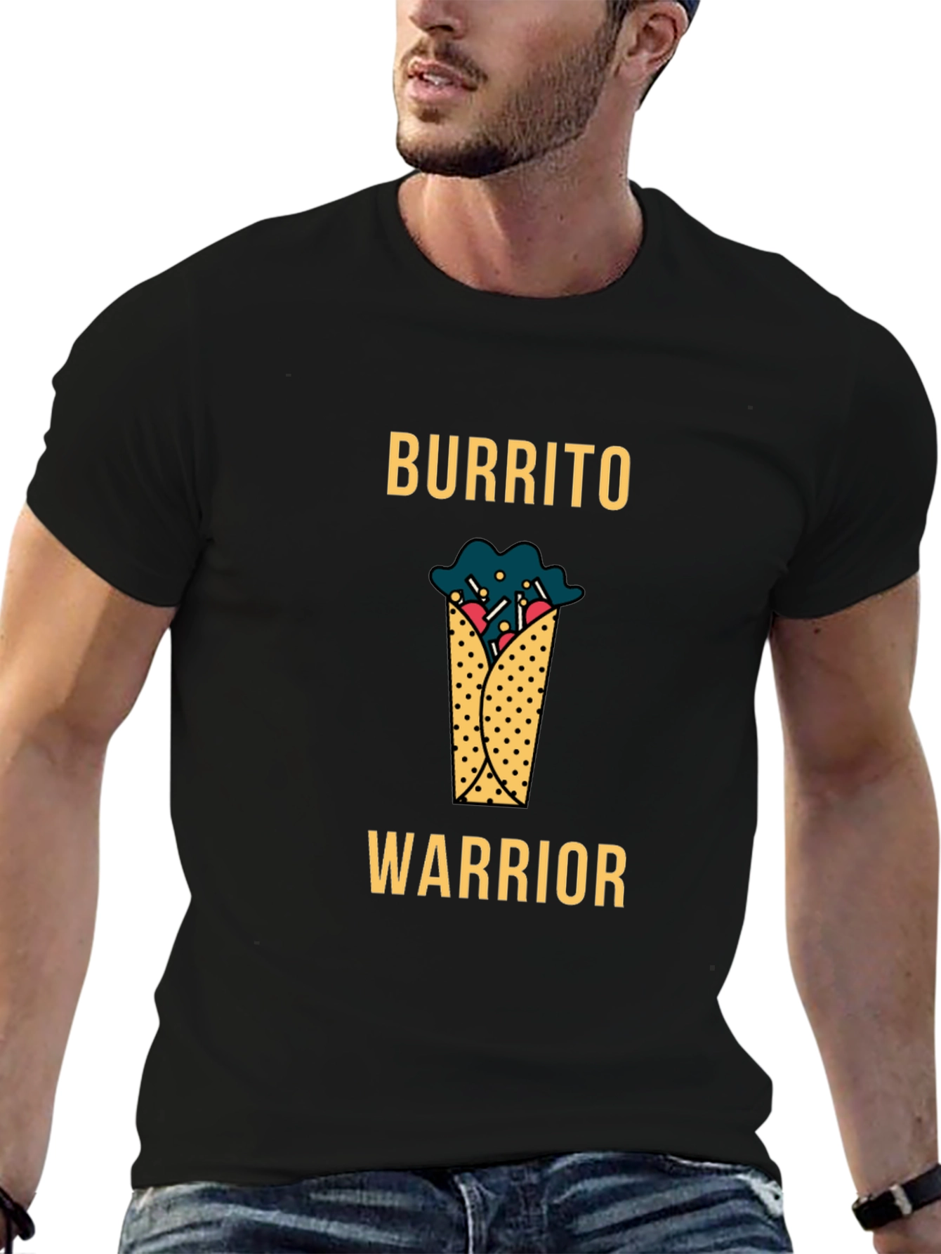 Burrito Warrior Graphic T-Shirt - Black Cotton Tee