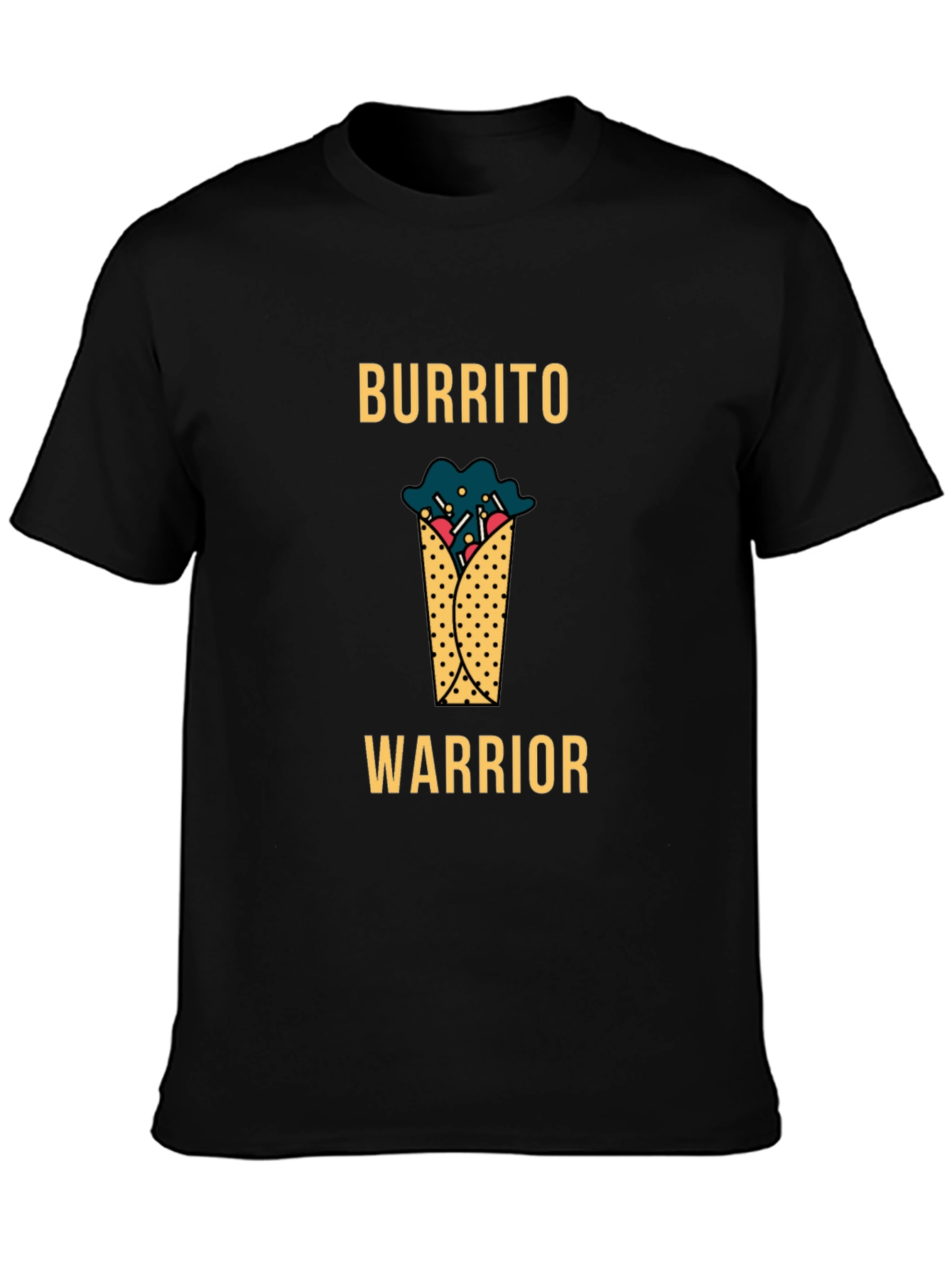 Burrito Warrior Graphic T-Shirt - Black Cotton Tee