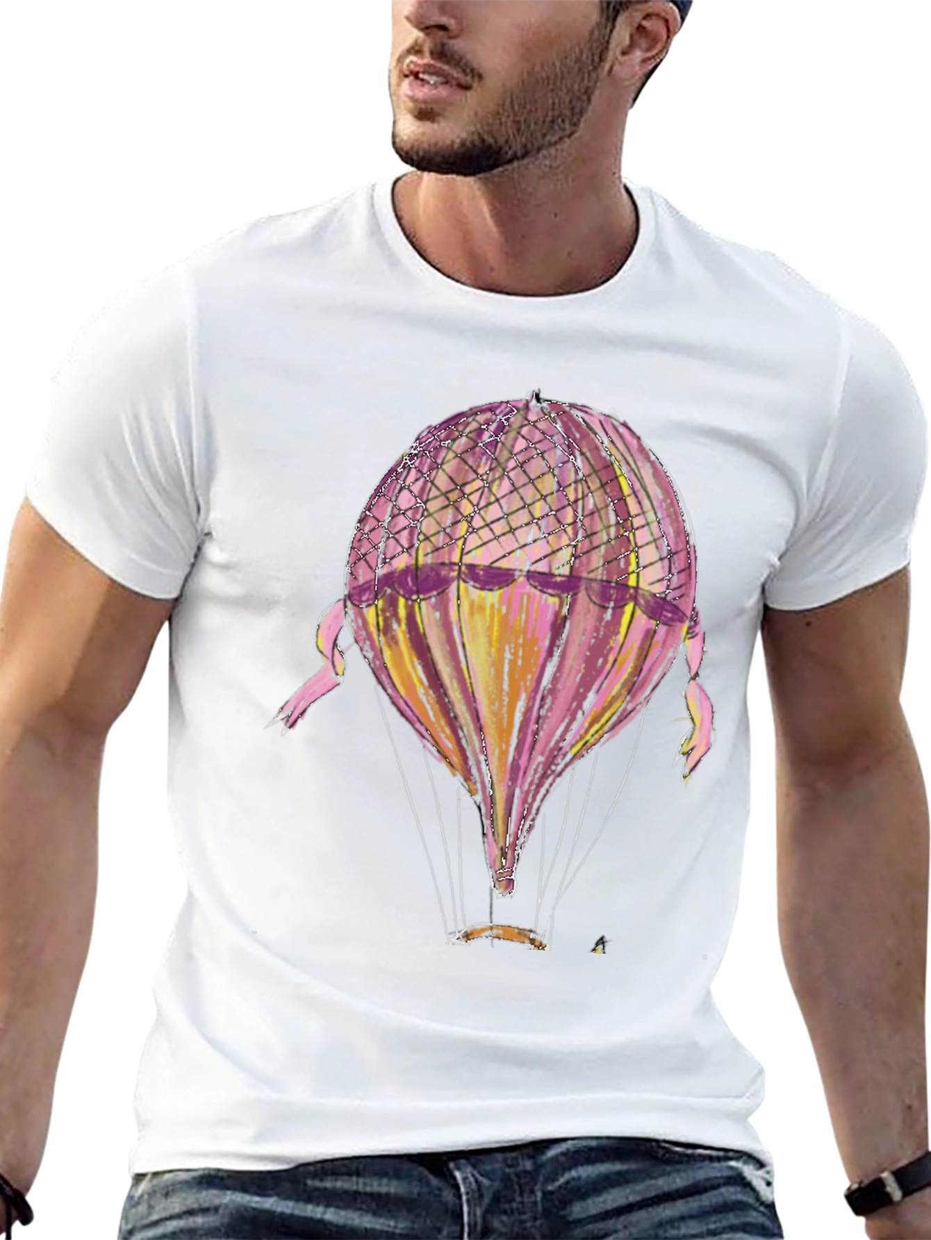 Hot Air Balloon Graphic T-Shirt - Unique Design