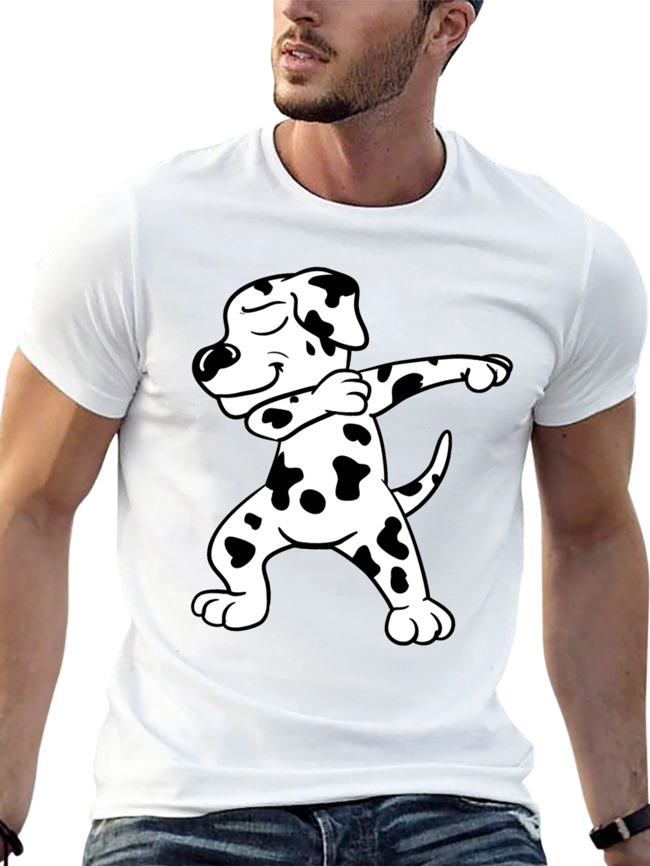 Dabbing Dalmatian Graphic Tee - Black