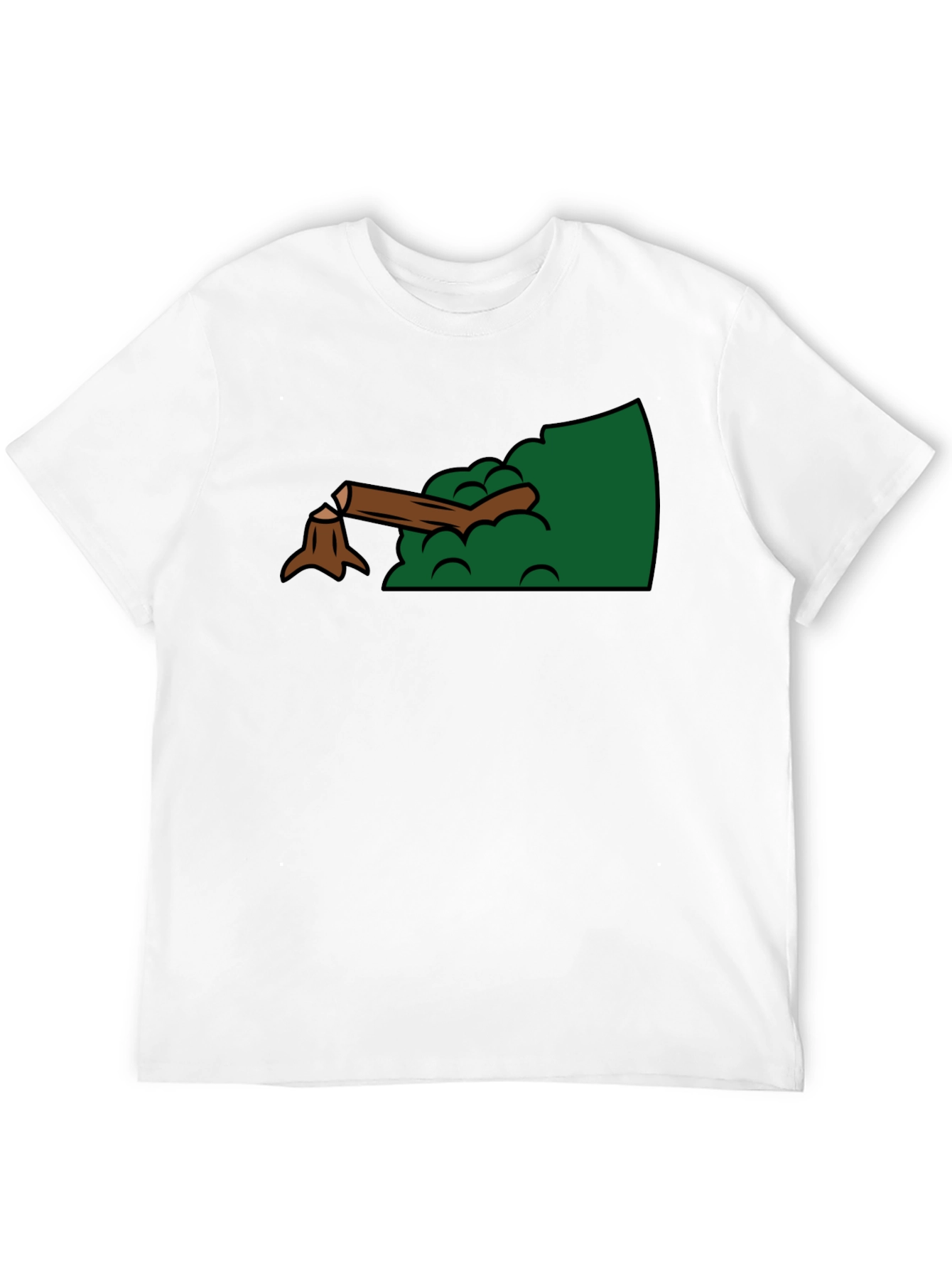Cartoon Stump Graphic Black T-Shirt
