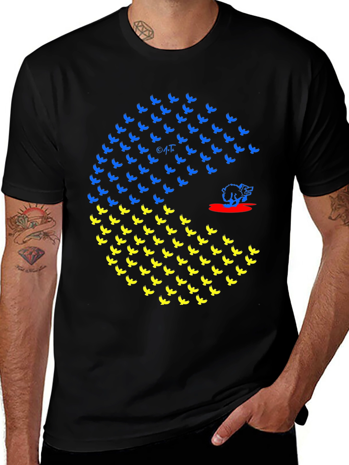 Ukraine Flag Bird Graphic T-Shirt