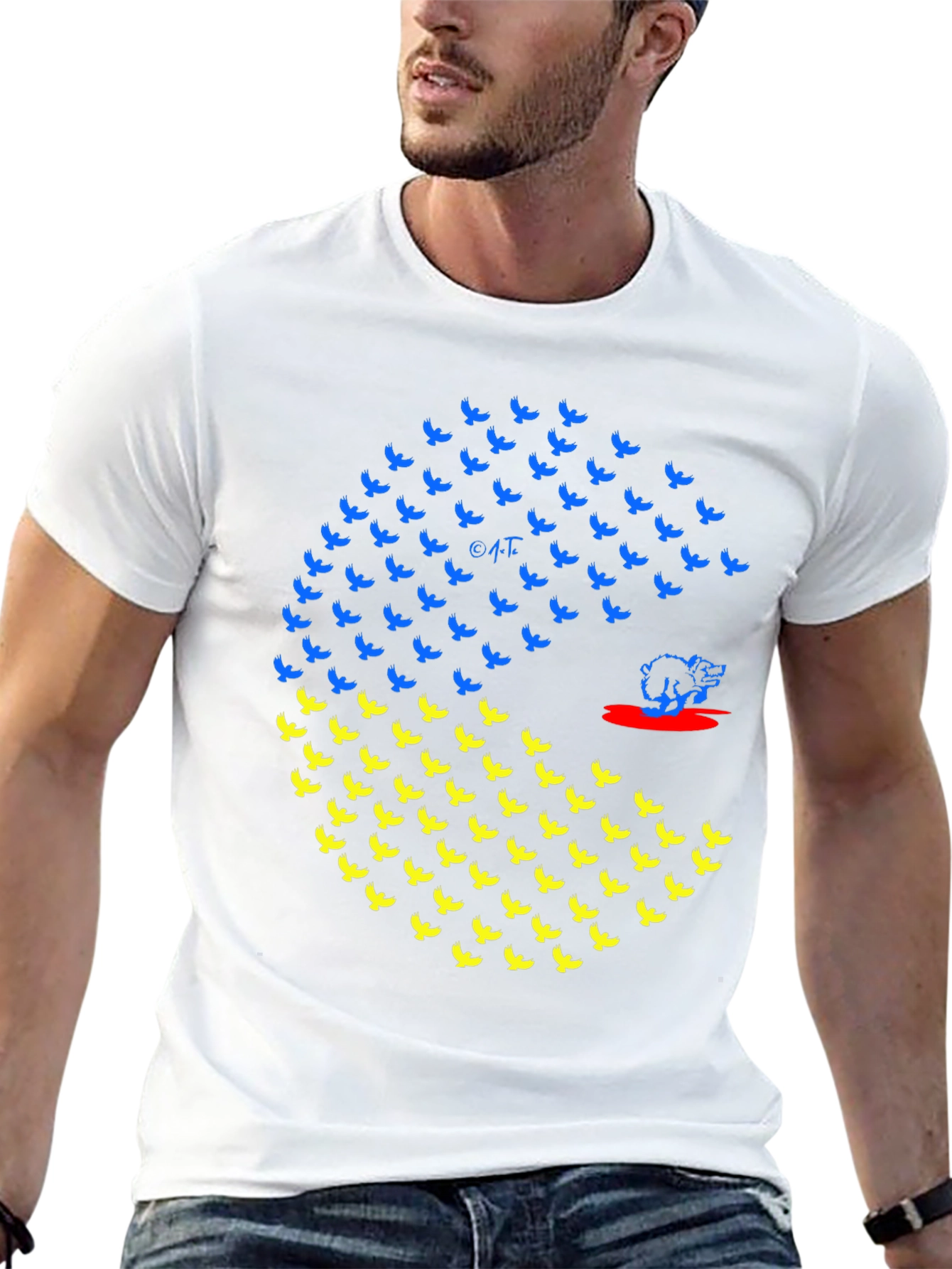 Ukraine Flag Bird Graphic T-Shirt