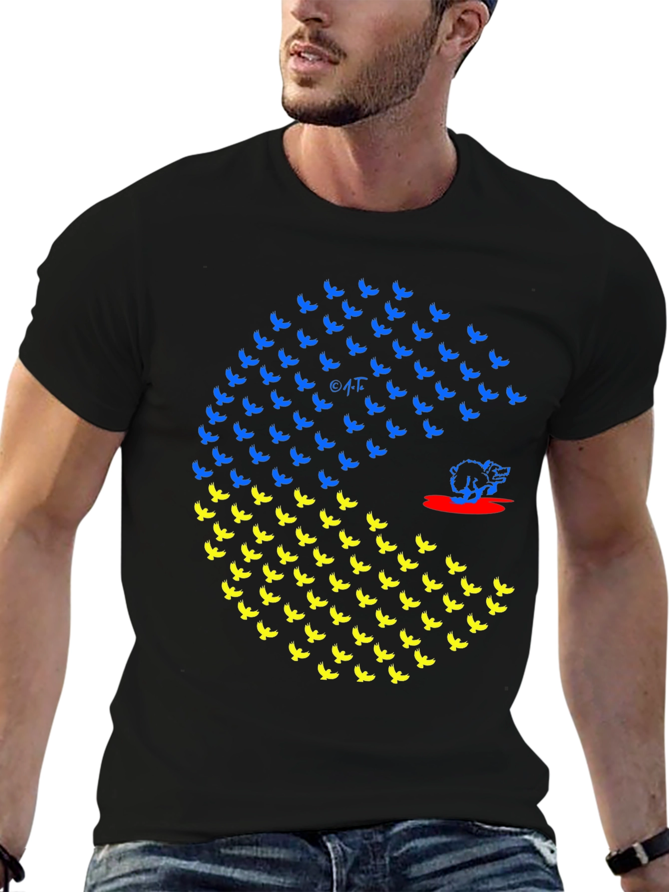 Ukraine Flag Bird Graphic T-Shirt